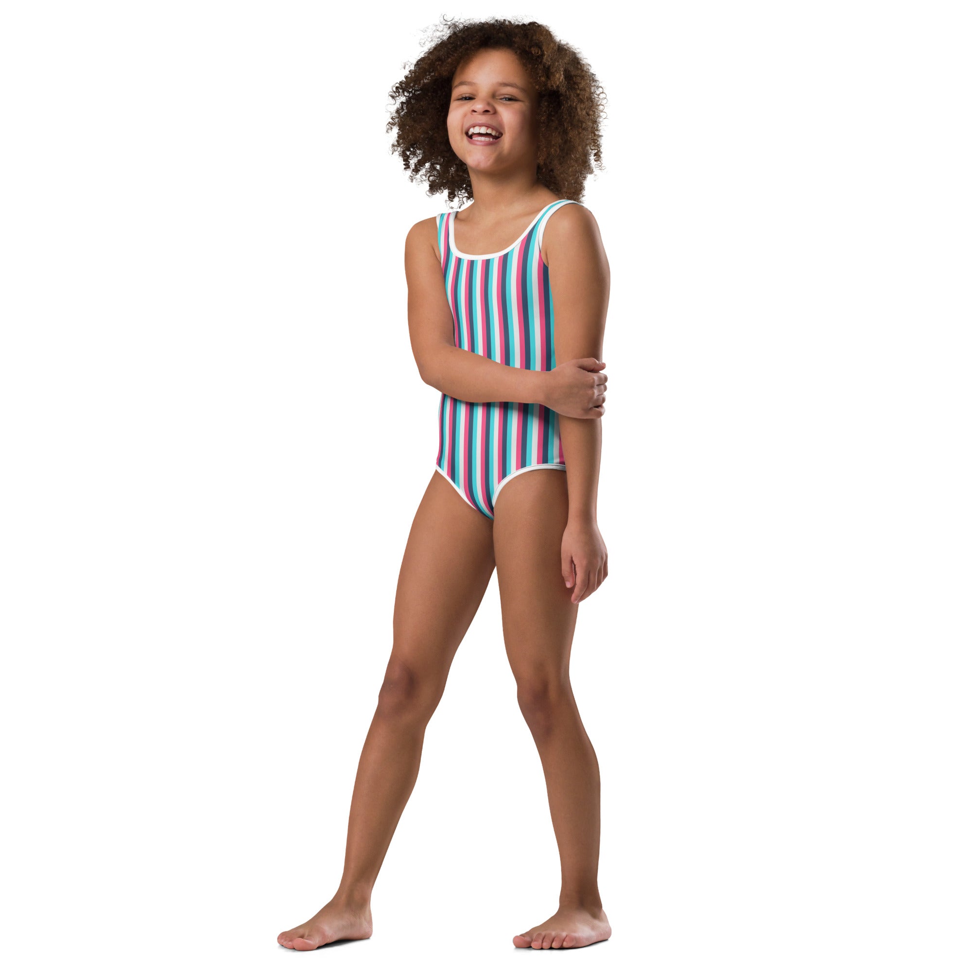 Colorful Striped Kids Swimsuit IV