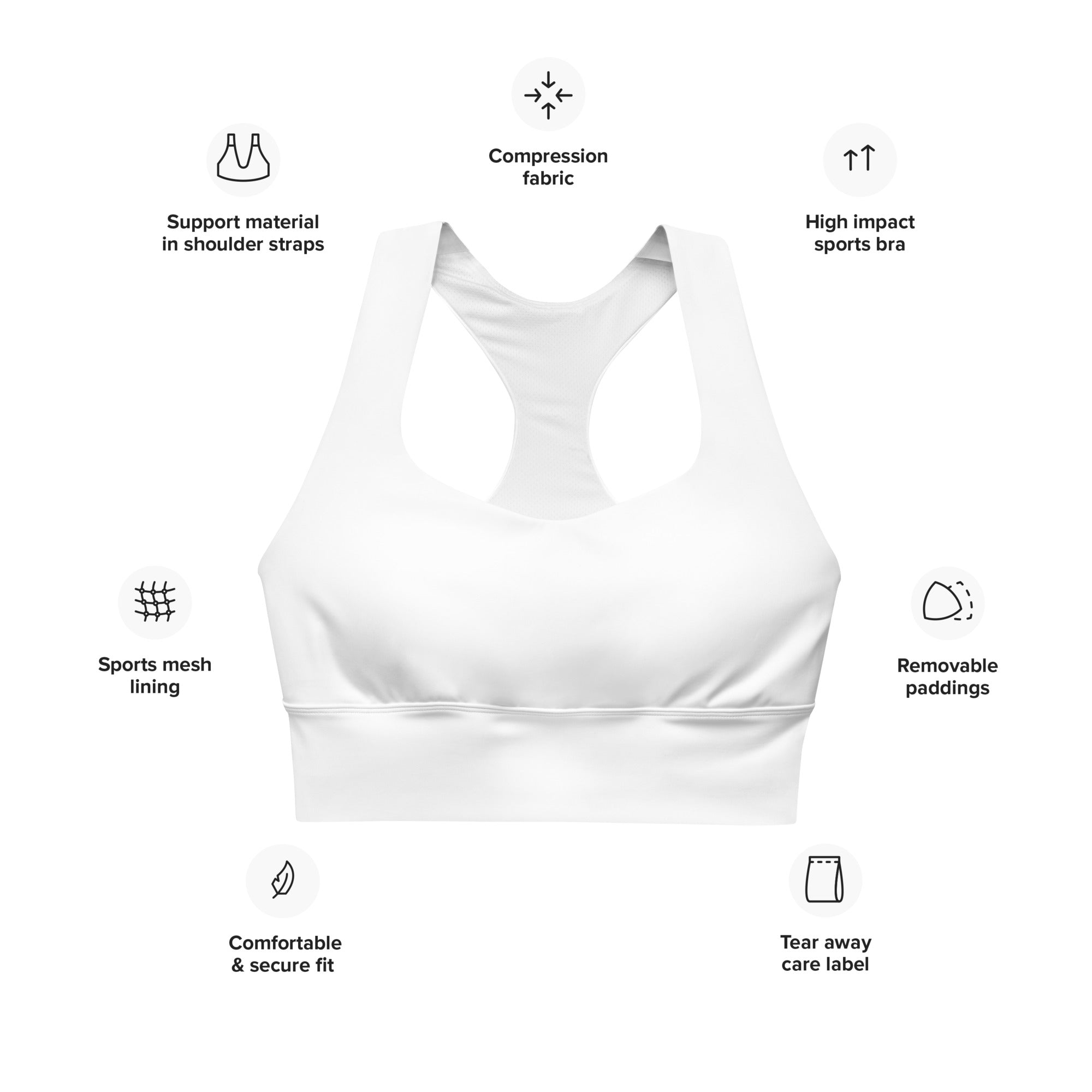 Longline sports bra- White