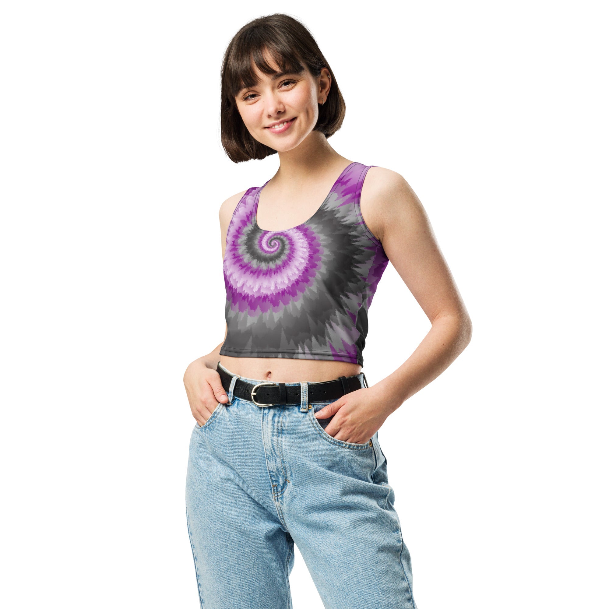 Crop Top-Tie Dye Spiral - Demisexual