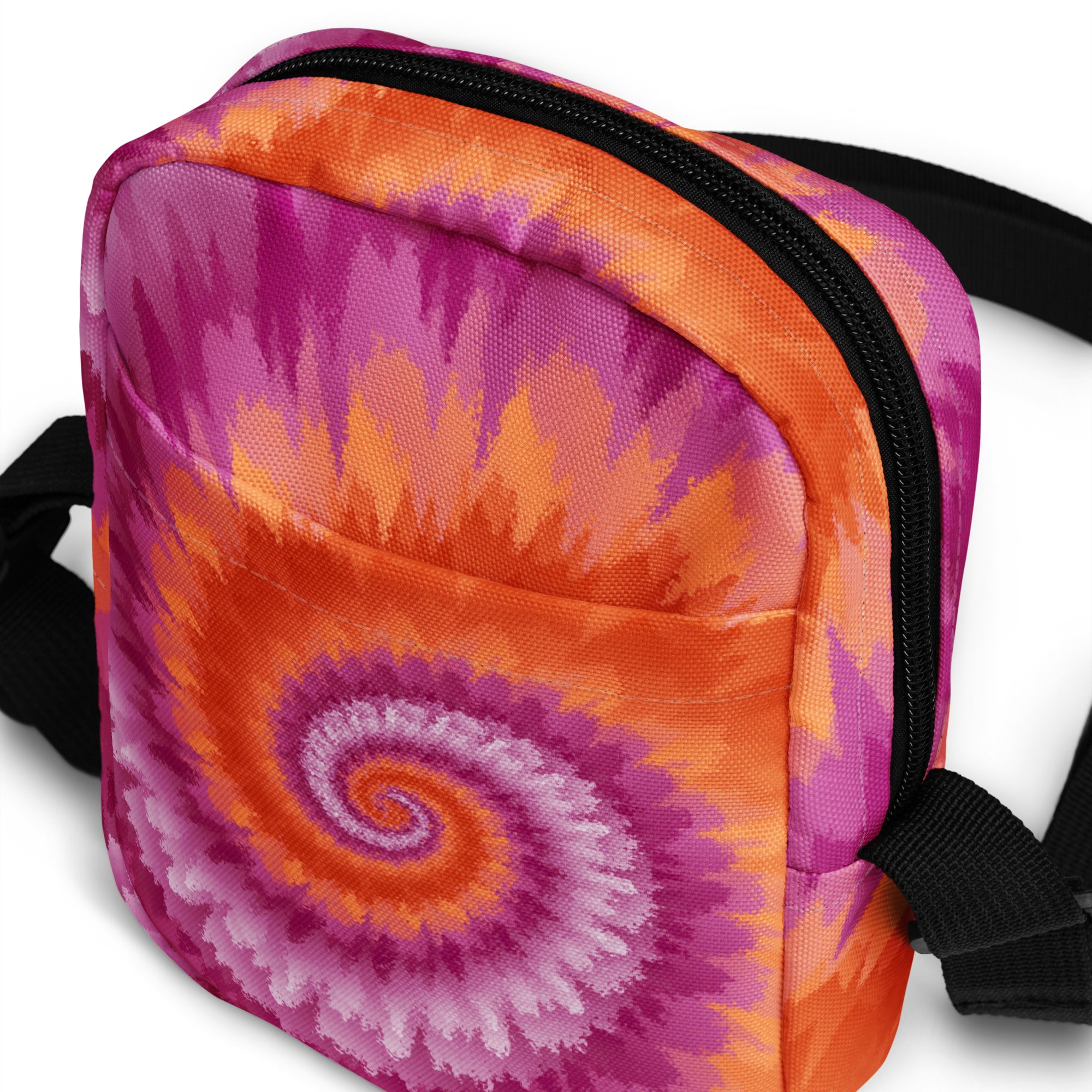 Utility crossbody bag-Tie Dye Spiral - Lesbian