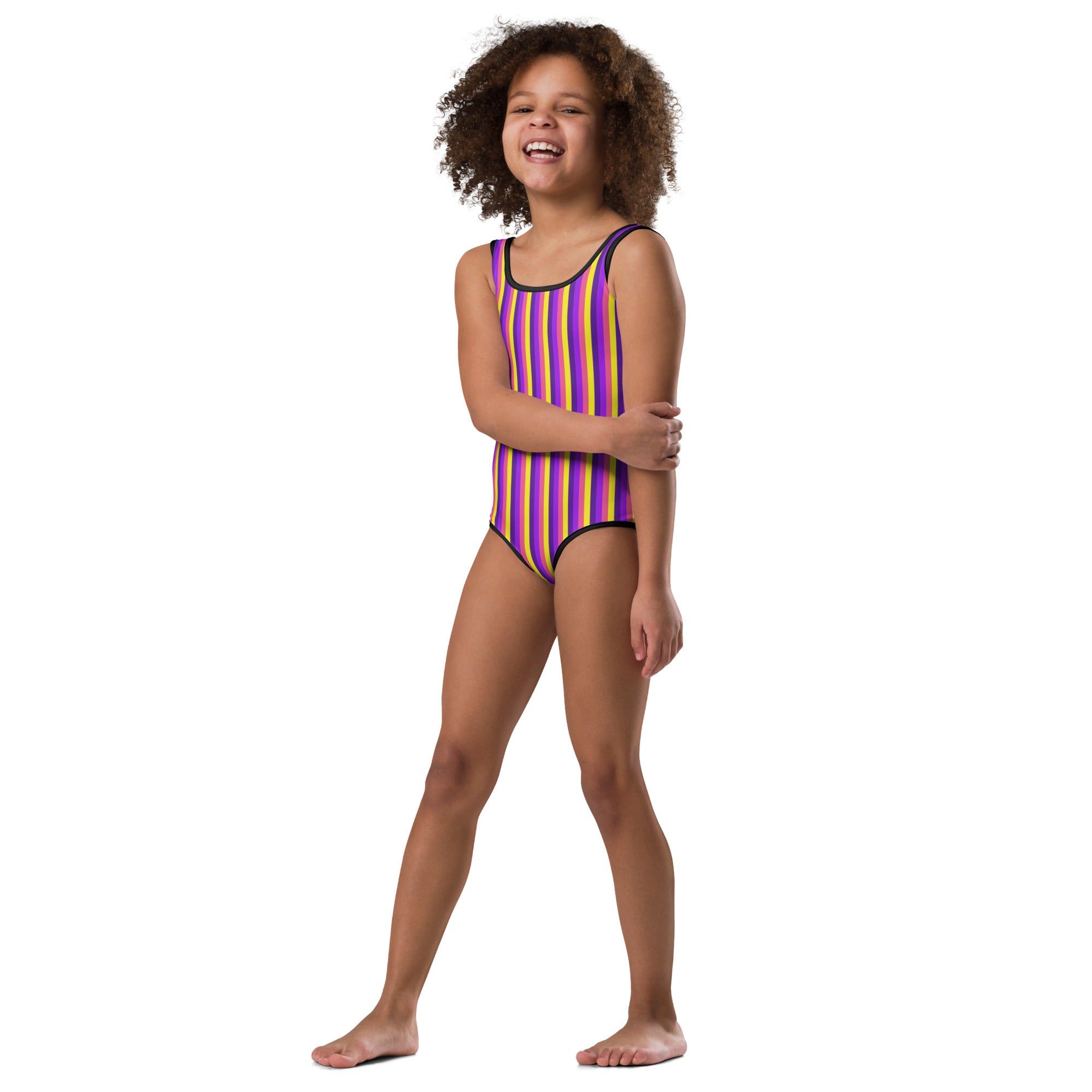 Colorful Striped Kids Swimsuit VI
