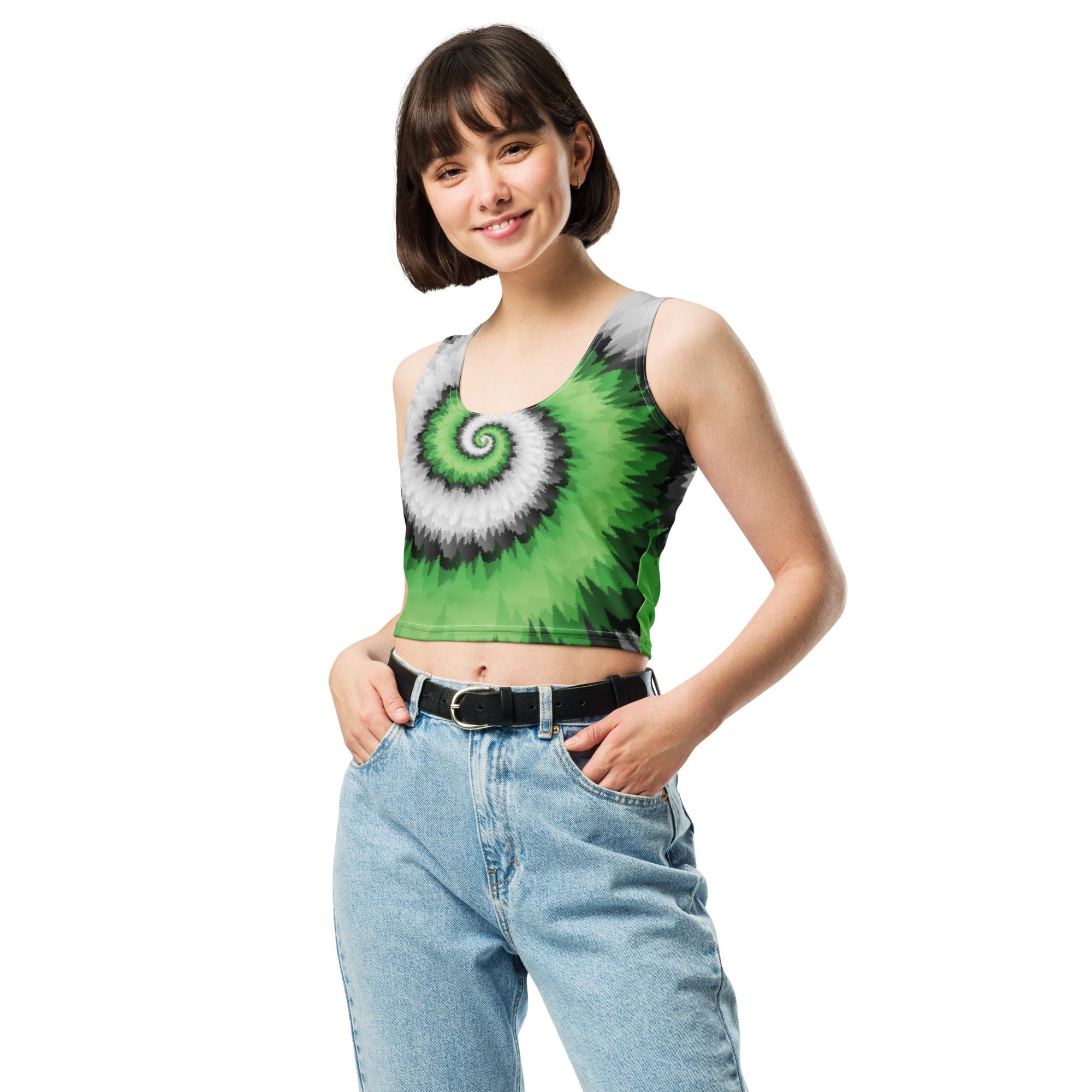 Crop Top-Tie Dye Spiral - Aromantic