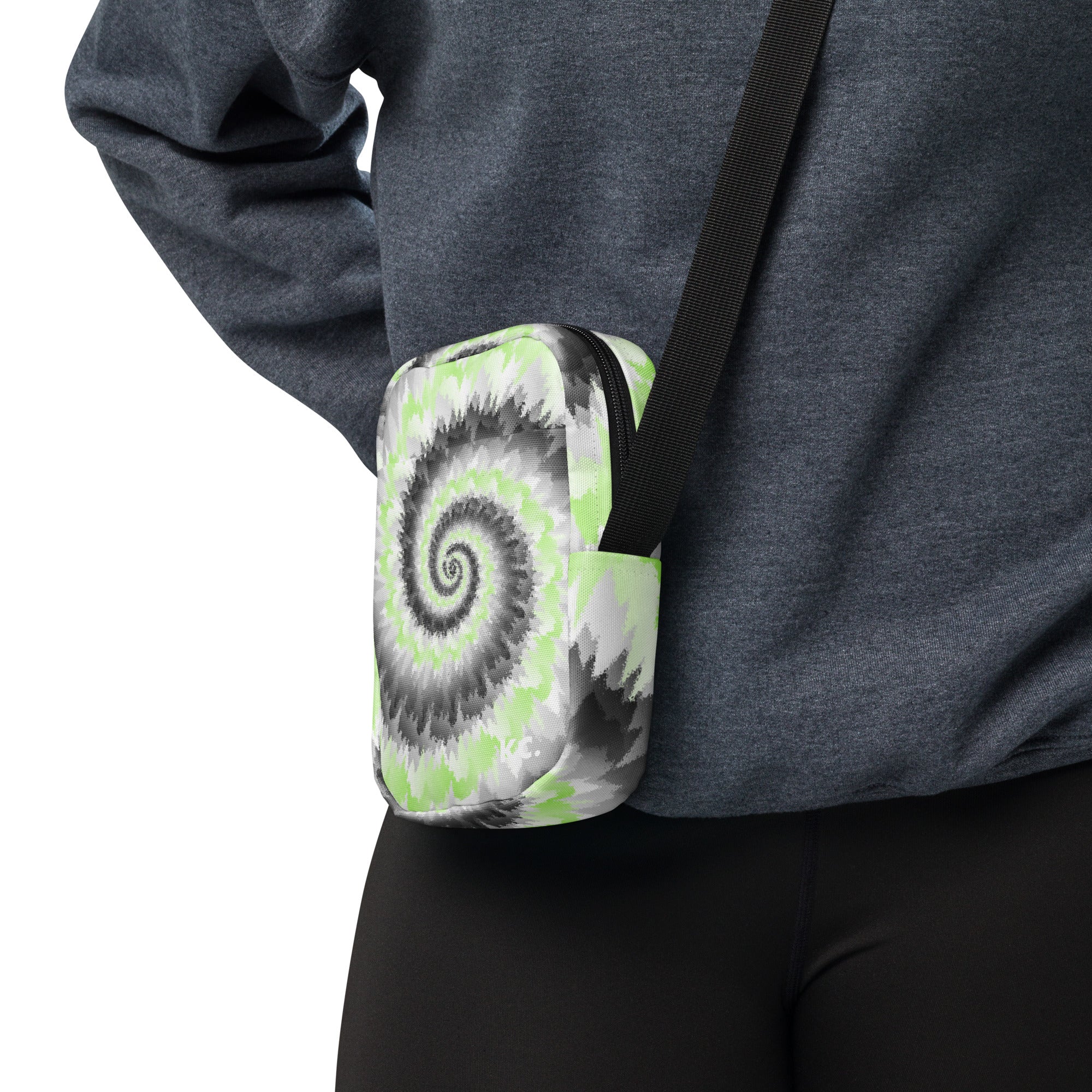 Utility crossbody bag-Tie Dye Spiral - Agender