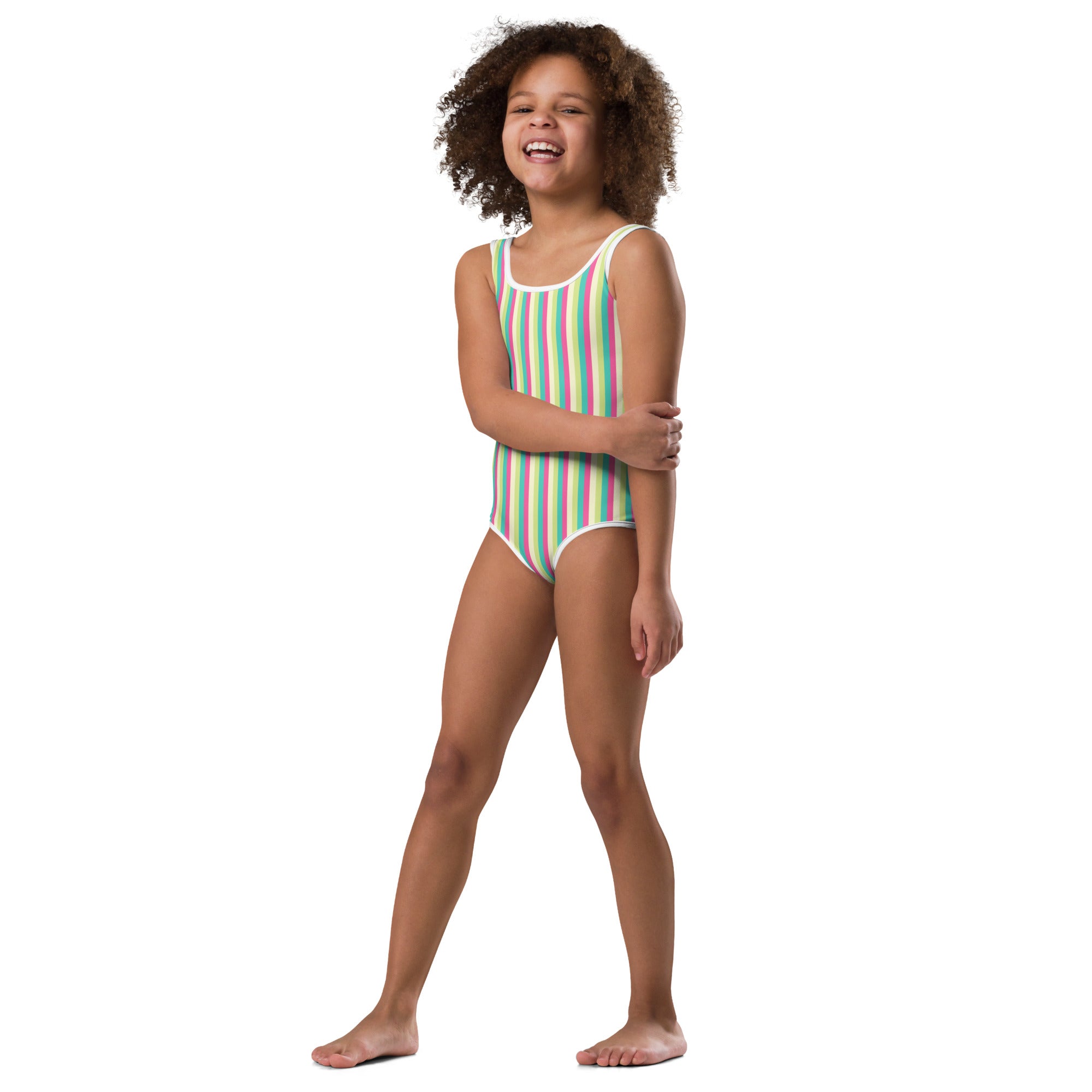 Colorful Striped Kids Swimsuit III