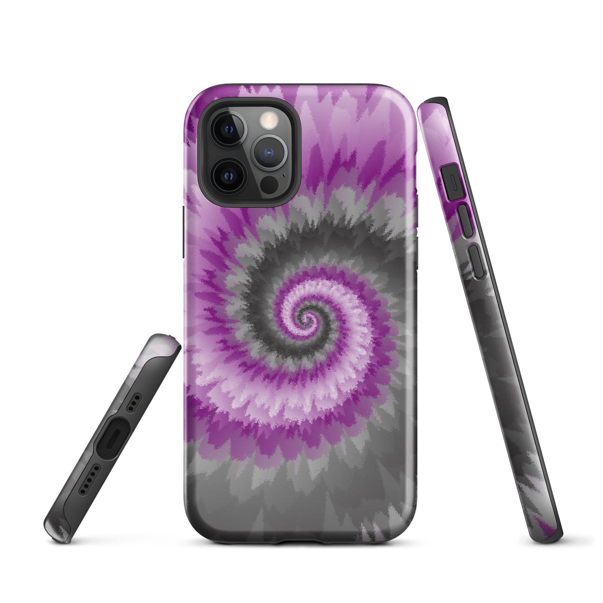 Tough Case for iPhone®-Tie Dye Spiral - Demisexual
