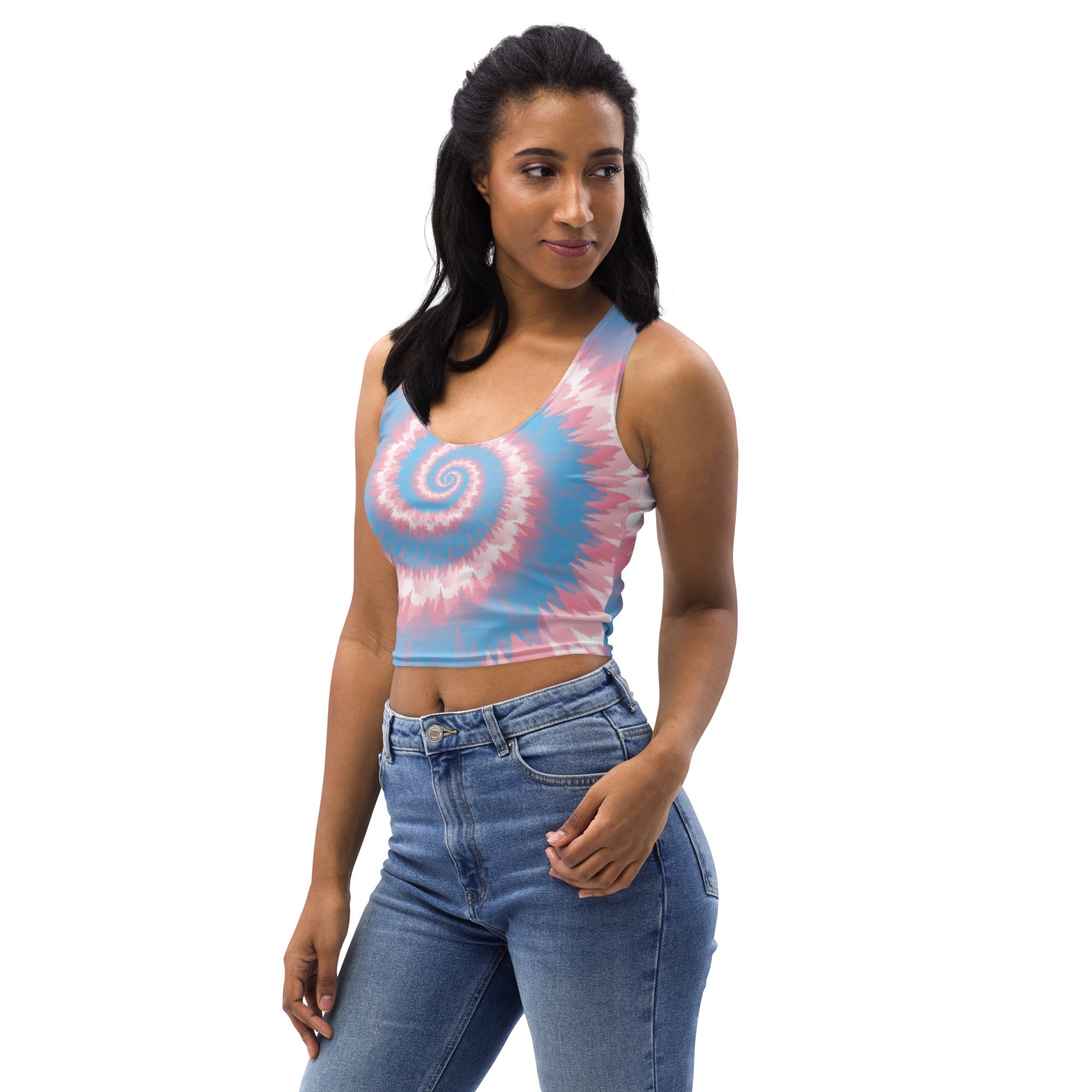 Crop Top-Tie Dye Spiral - Transgender