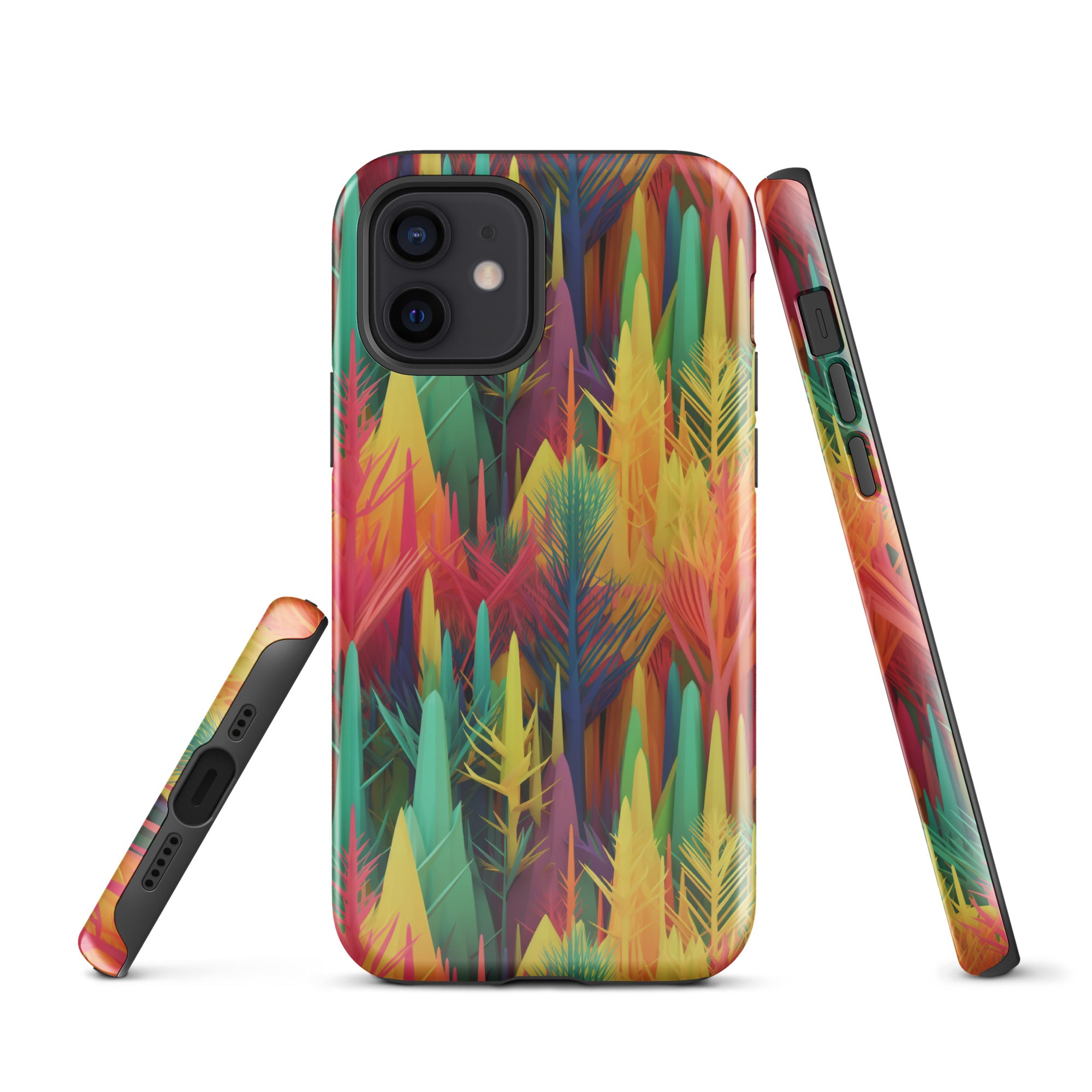 Tough Case for iPhone®- Rainbow Forest Pattern I