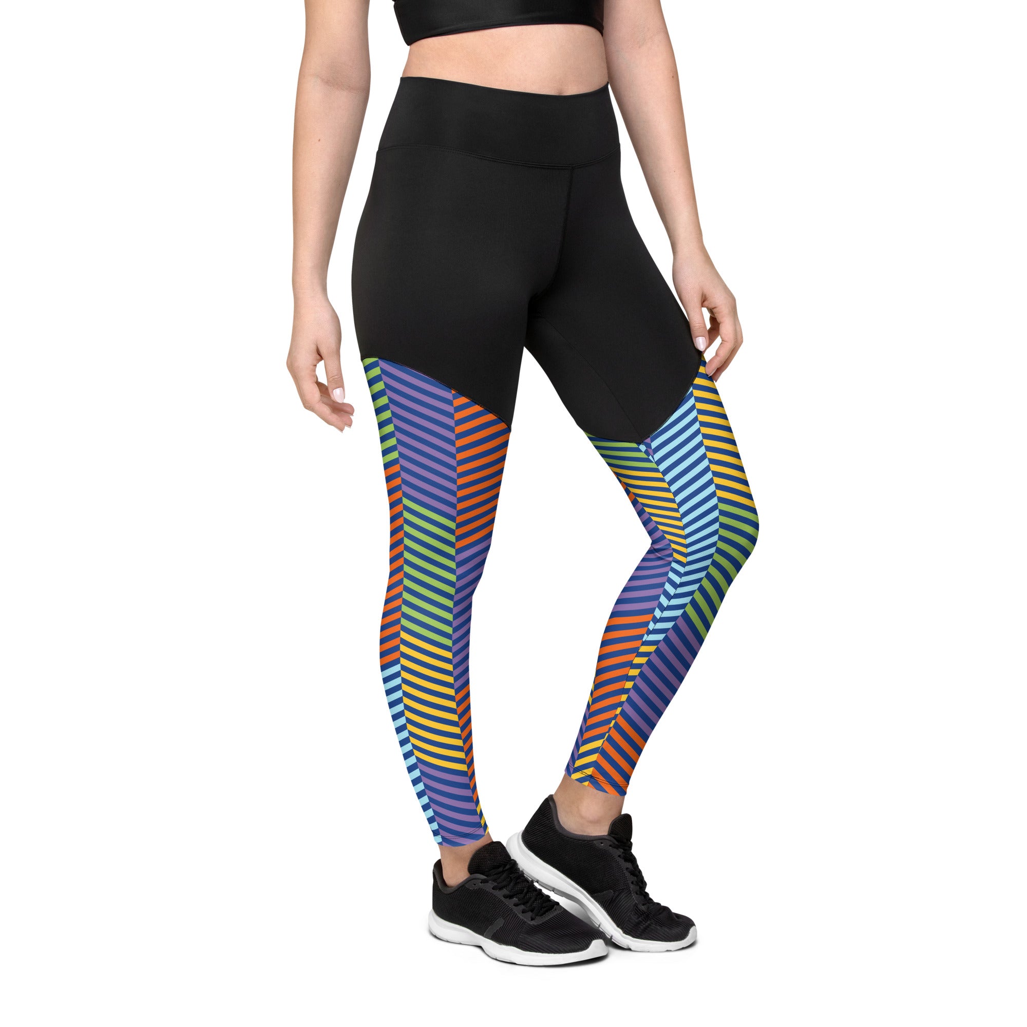Sports Leggings- Multicolor Lines
