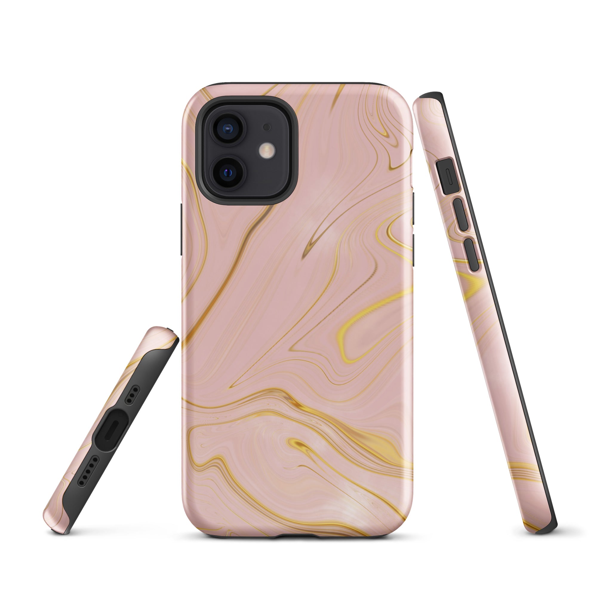 Tough Case for iPhone®- Liquid Gold Marble Pink