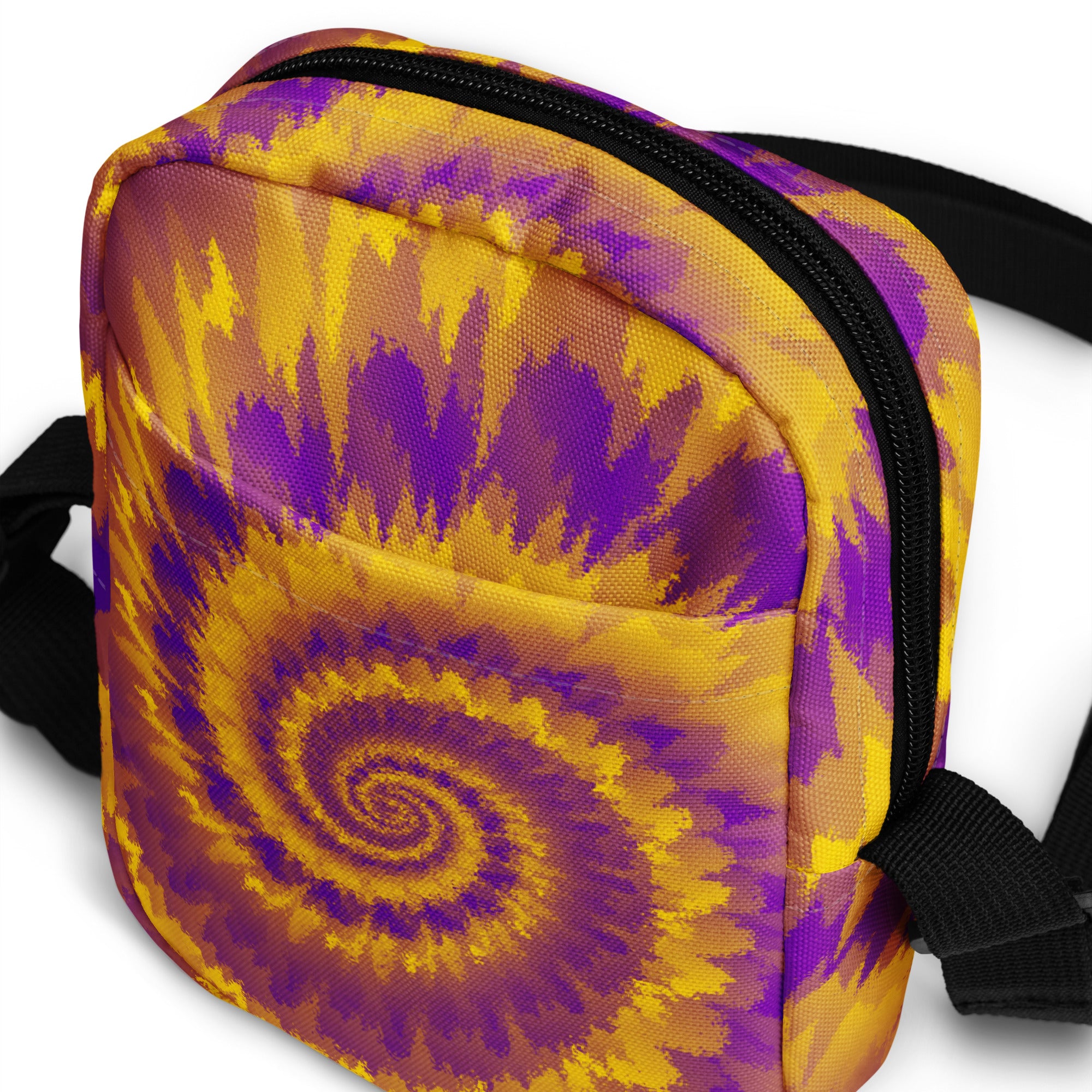 Utility crossbody bag-Tie Dye Spiral - Intersex