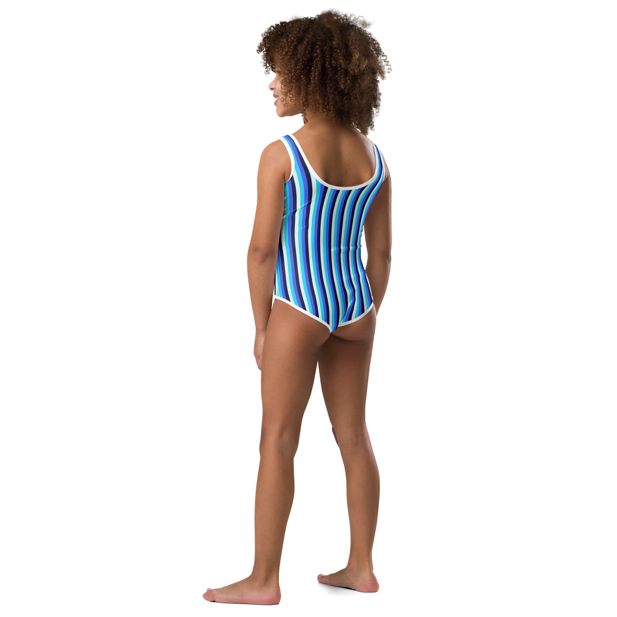 Colorful Striped Kids Swimsuit V