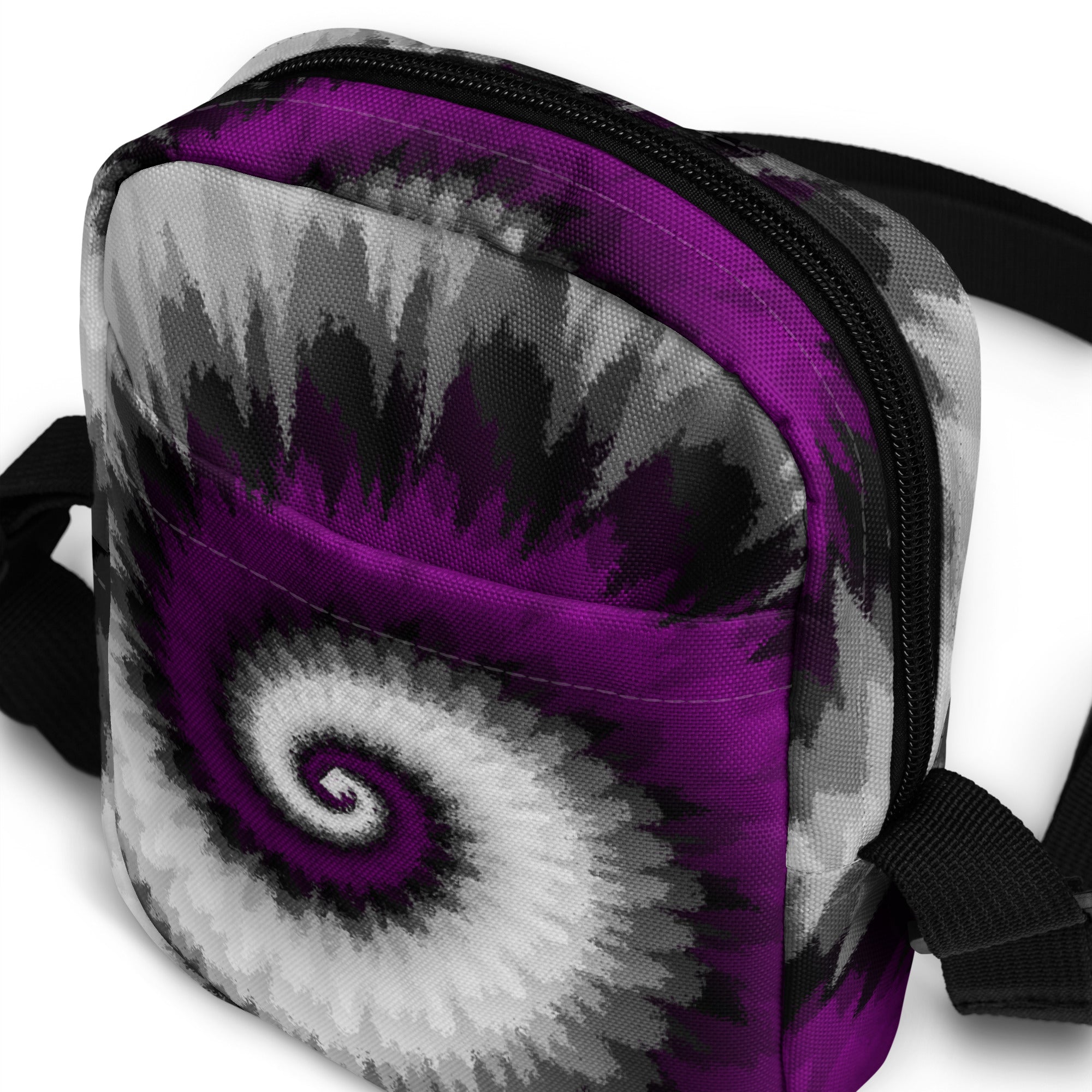 Utility crossbody bag-Tie Dye Spiral - Asexual