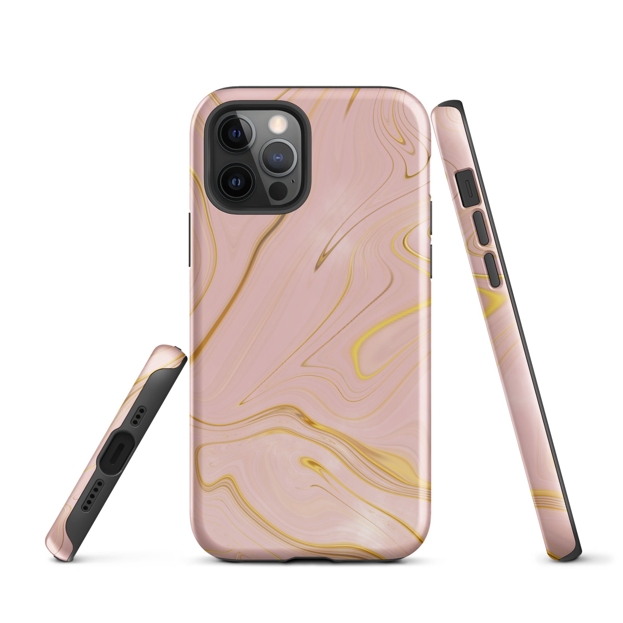 Tough Case for iPhone®- Liquid Gold Marble Pink