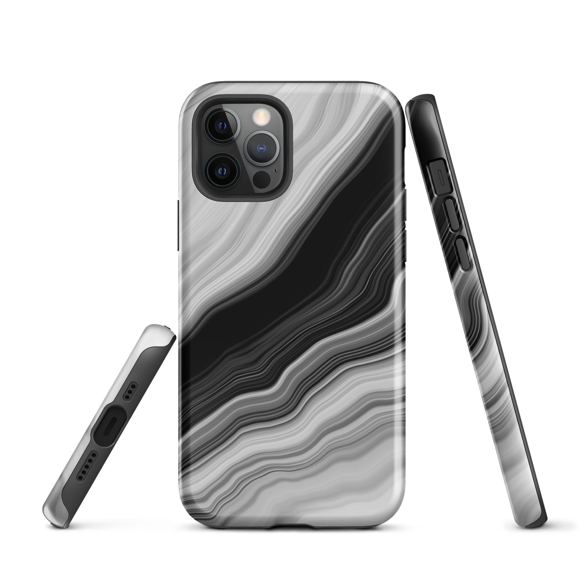 Tough Case for iPhone®- Liquid Marble Black