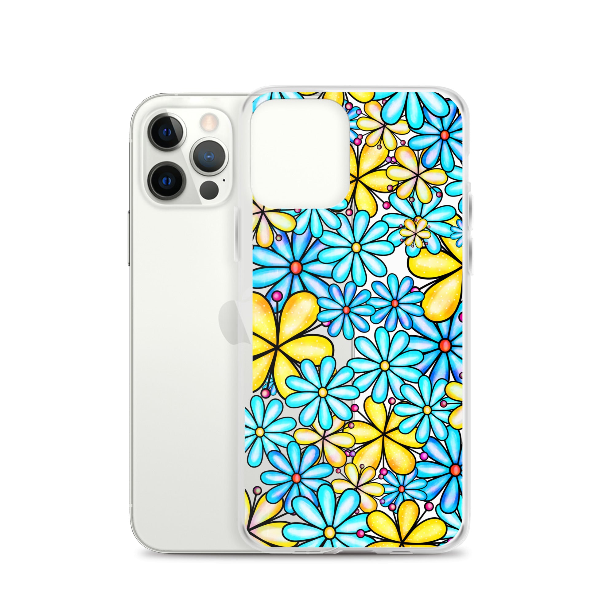Clear Case for iPhone®- Floral Doodle Design I
