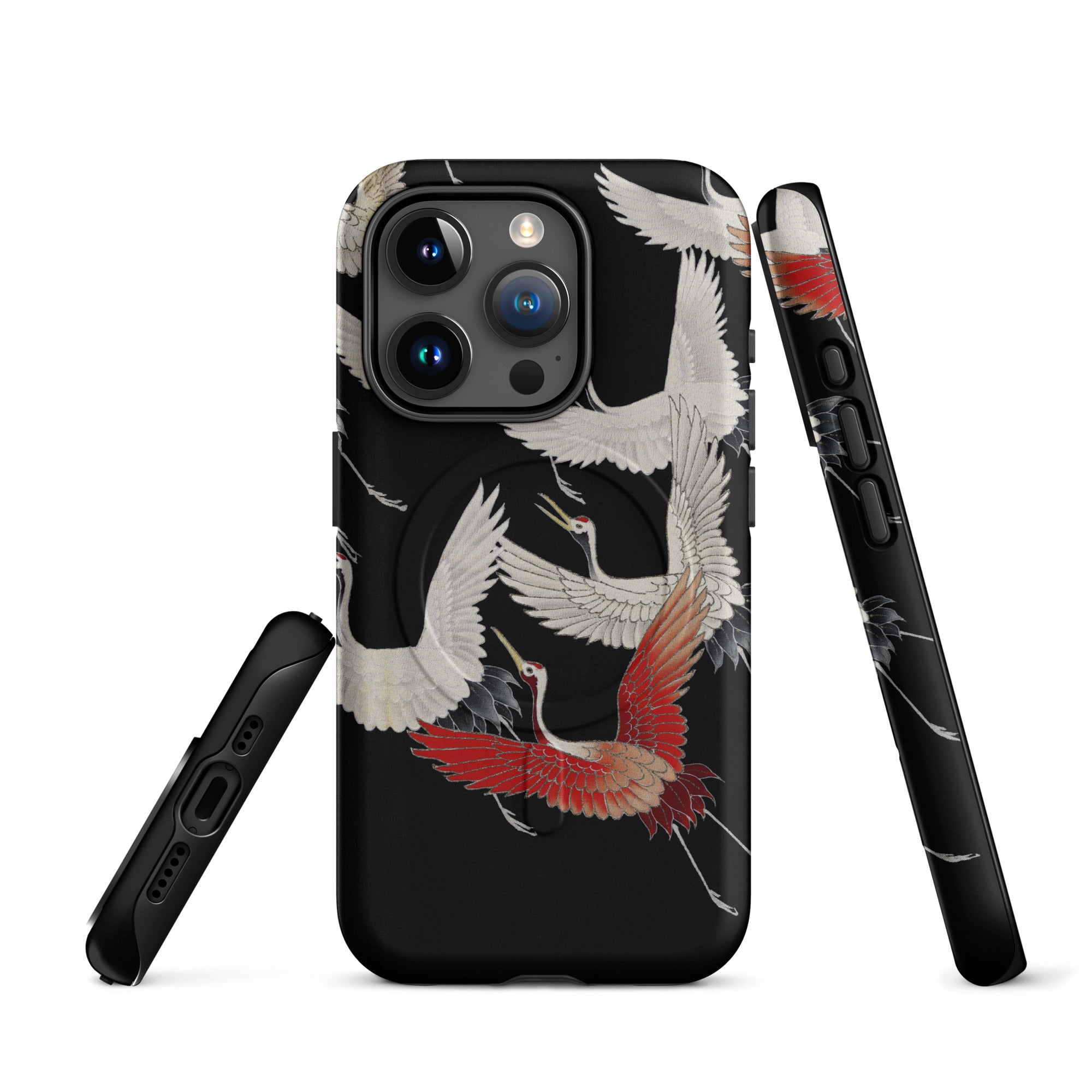 MagSafe® Tough case for iPhone®-Furisode with a Myriad of Flying Cranes