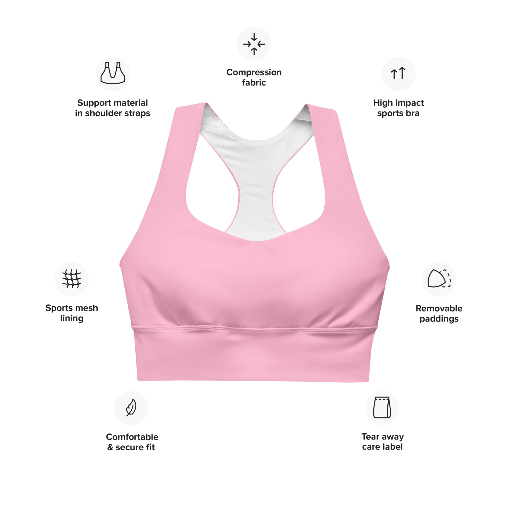 Longline sports bra- Cotton Candy