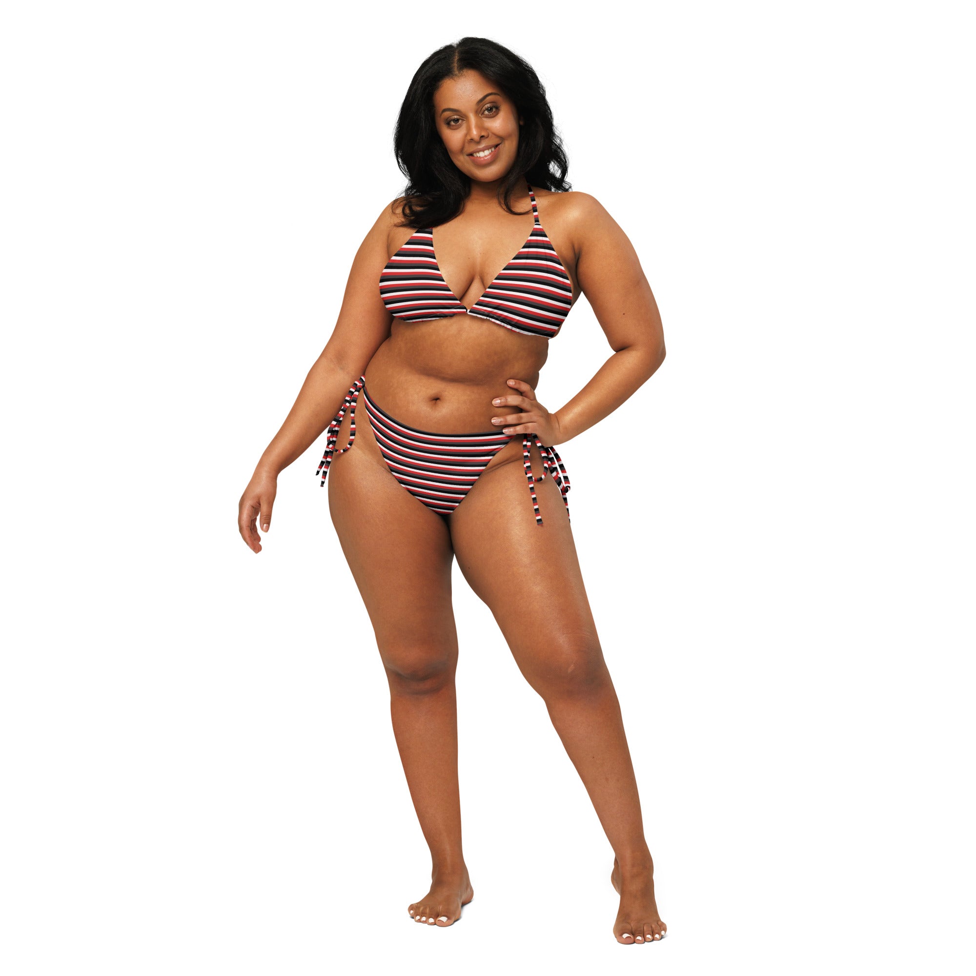 Recycled Colorful Striped String Bikini VIII