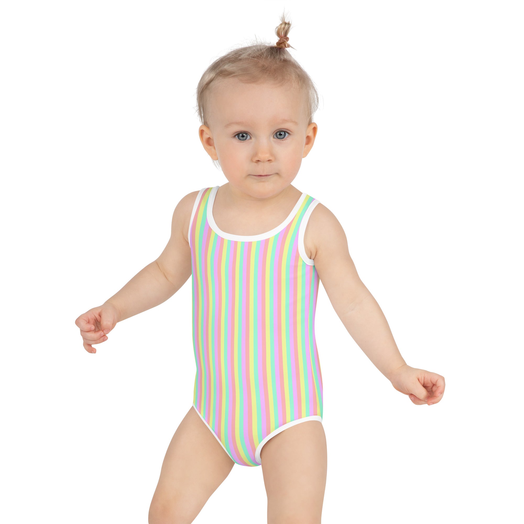 Colorful Striped Kids Swimsuit XII