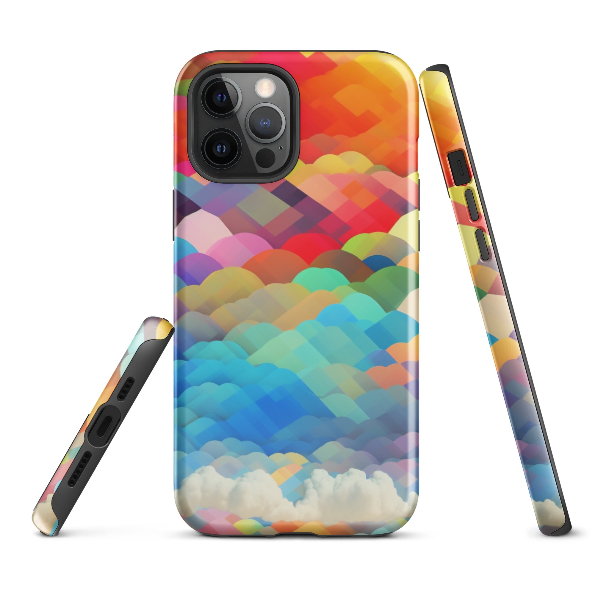 Tough Case for iPhone®- Rainbow Cloud Pattern II