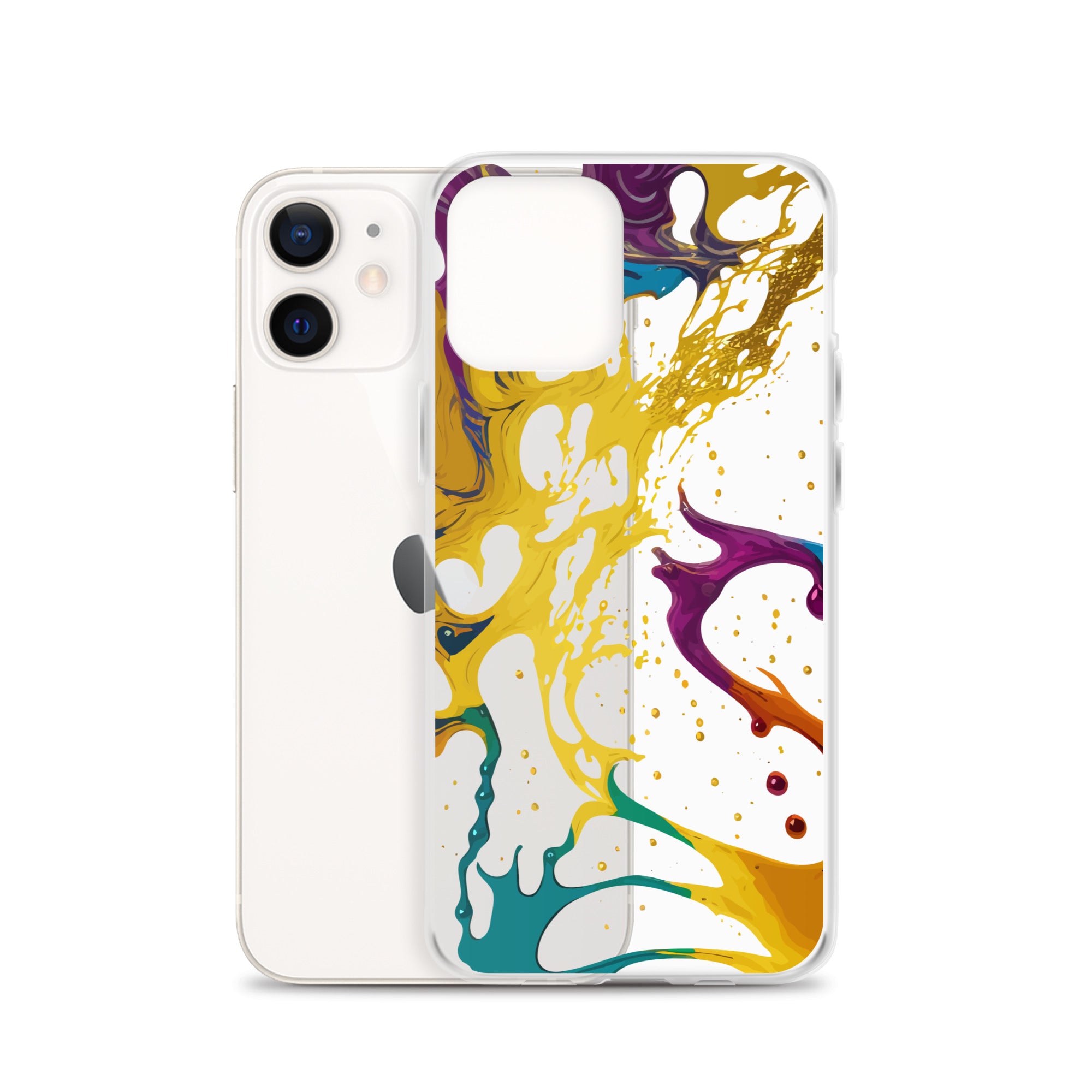 Clear Case for iPhone®-Alchohol Ink Design III
