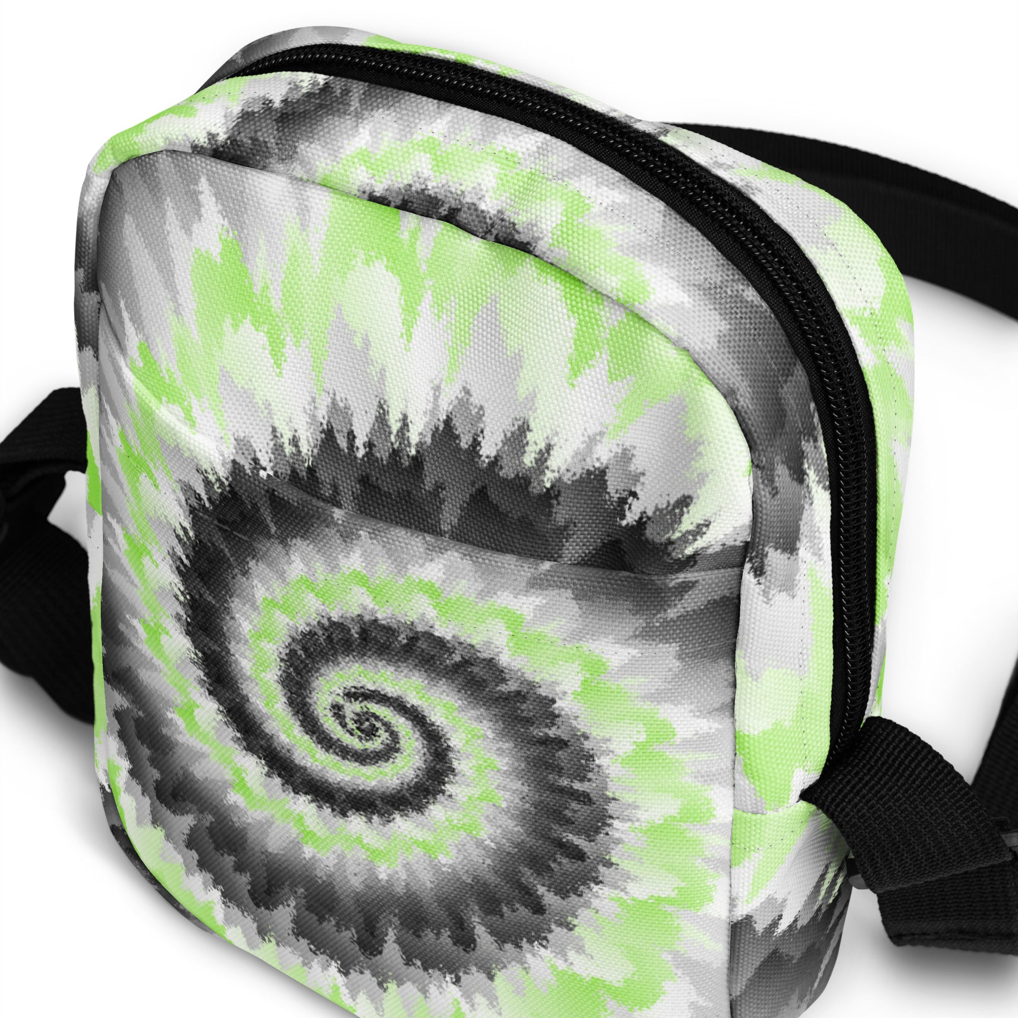 Utility crossbody bag-Tie Dye Spiral - Agender