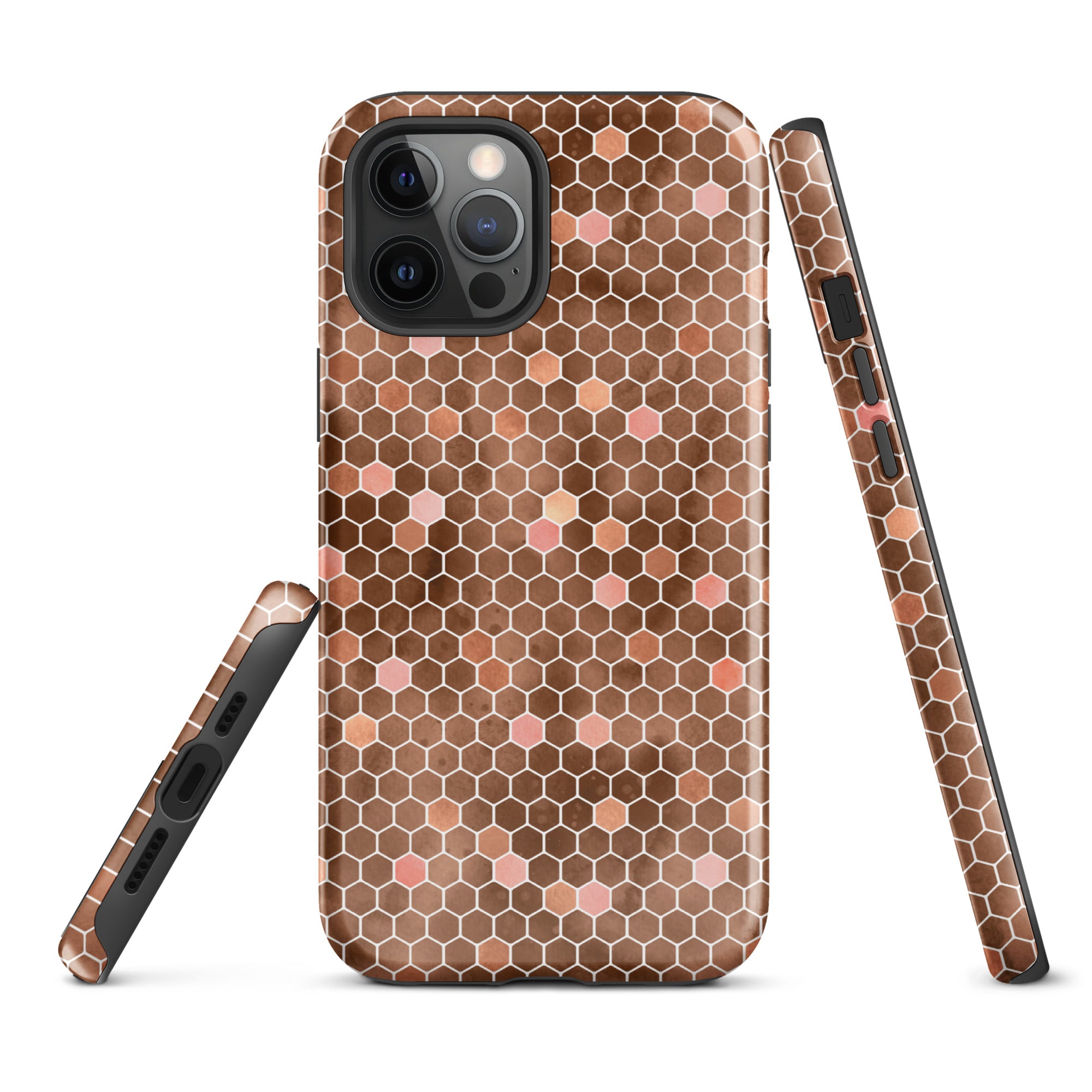 Tough Case for iPhone®- Honeycomb Brown