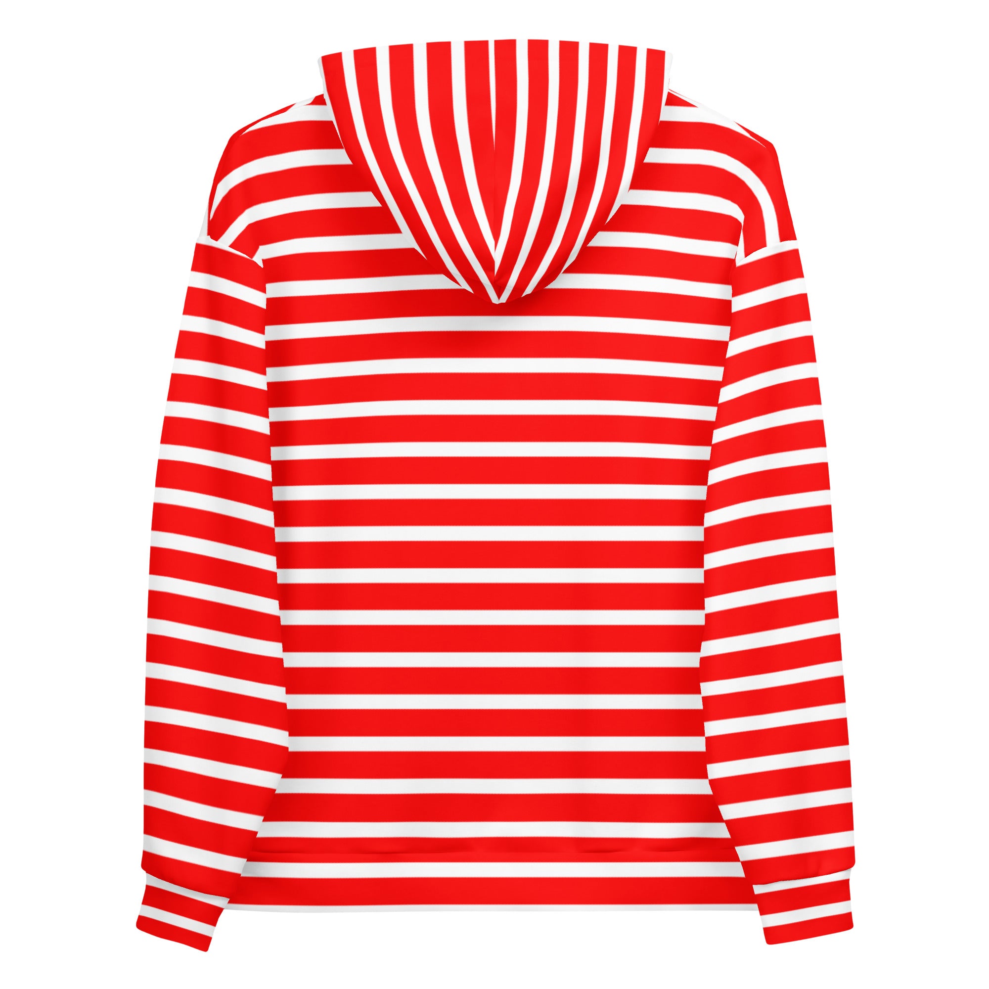 Unisex Hoodie- White and Red Striped