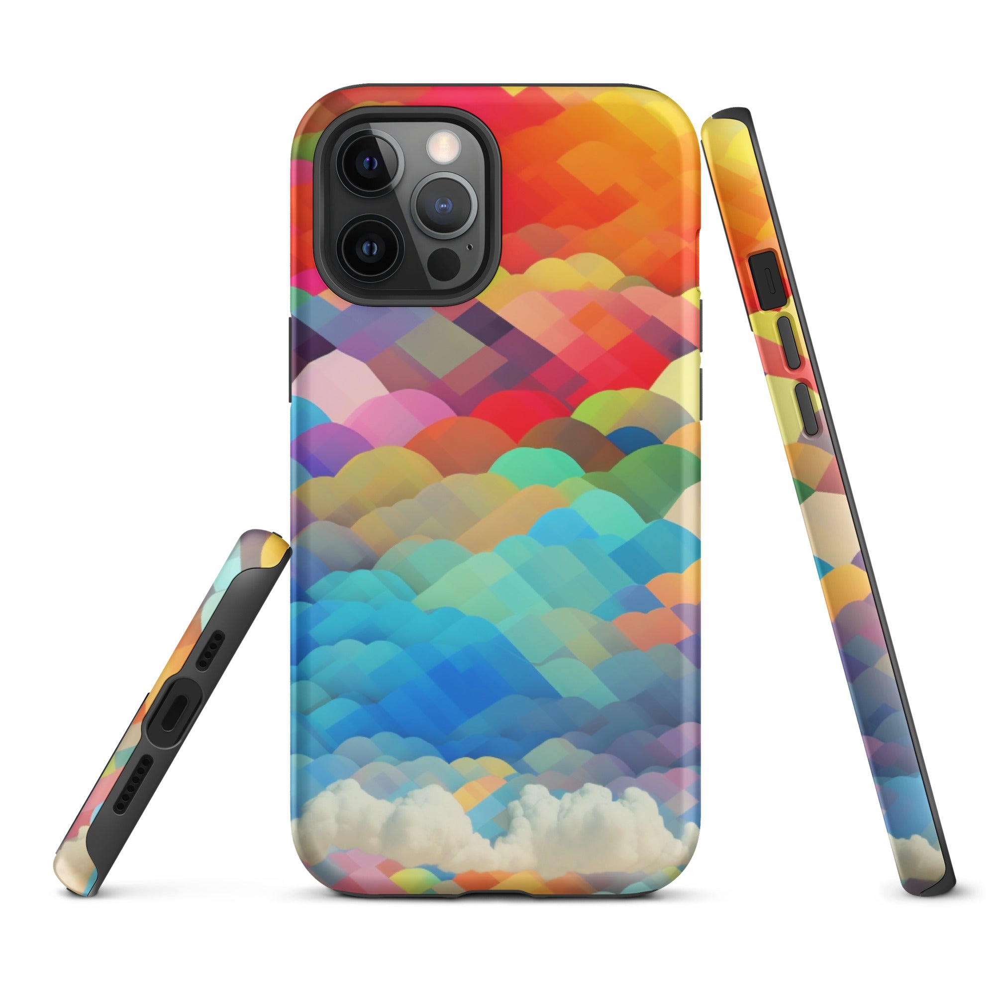 Tough Case for iPhone®- Rainbow Cloud Pattern II