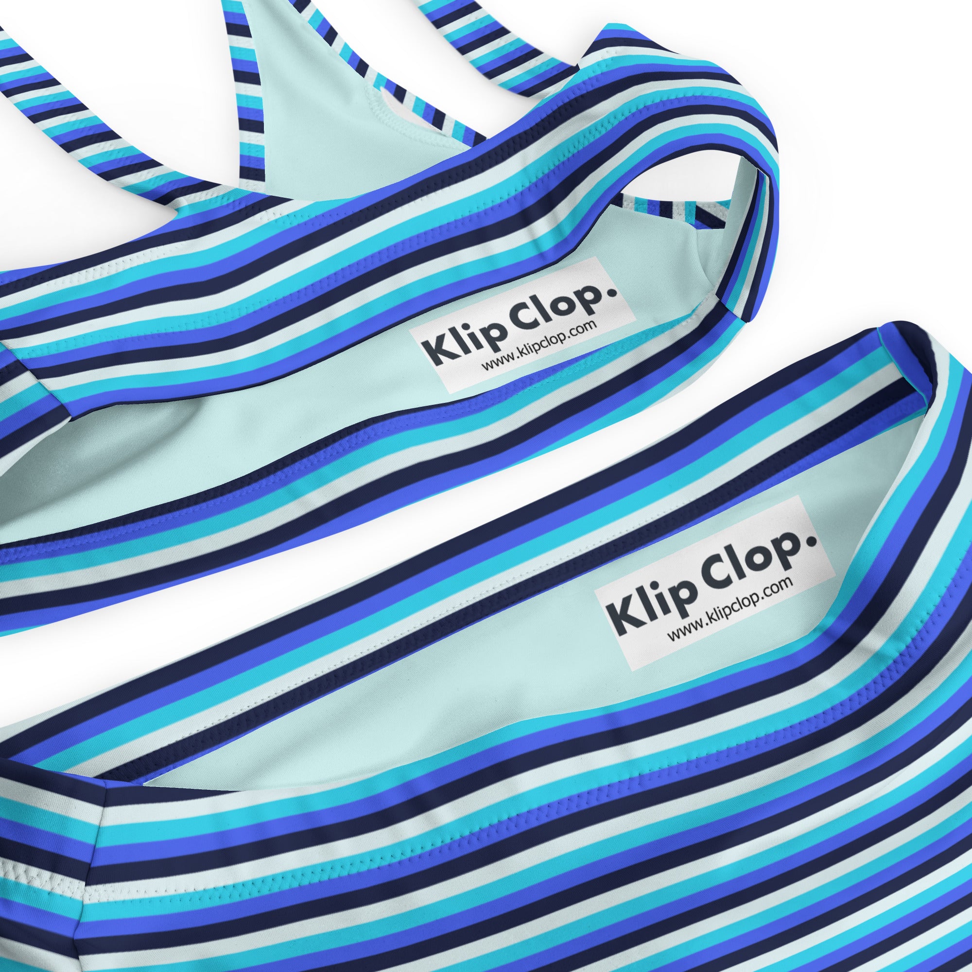 Recycled High-Waisted Colorful Striped Bikini V