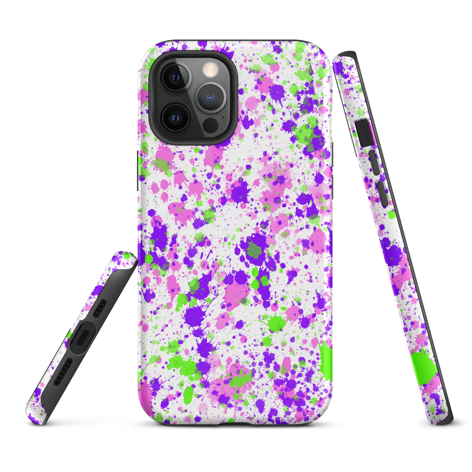 Tough Case for iPhone®- Paint Splatter Purple