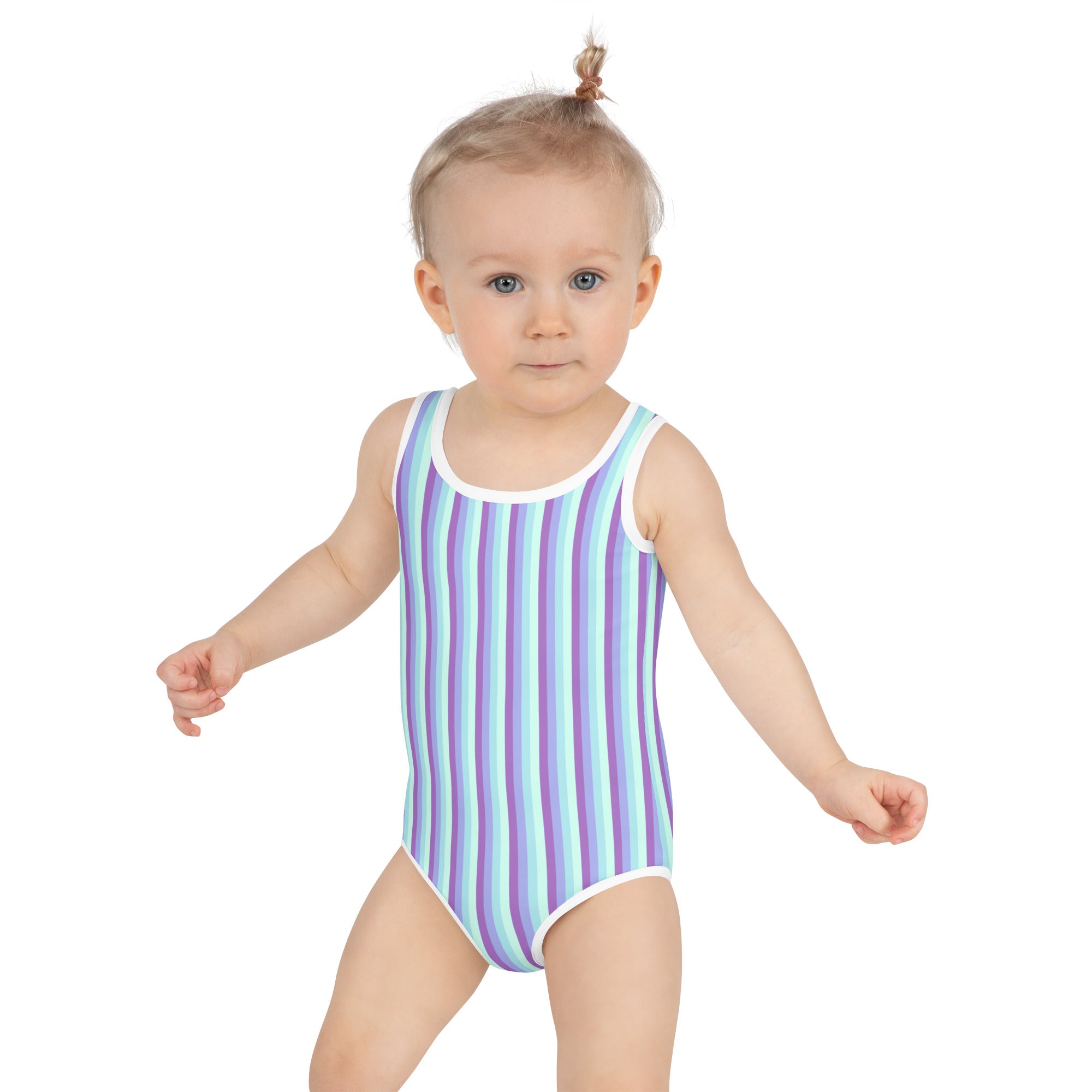 Colorful Striped Kids Swimsuit IX