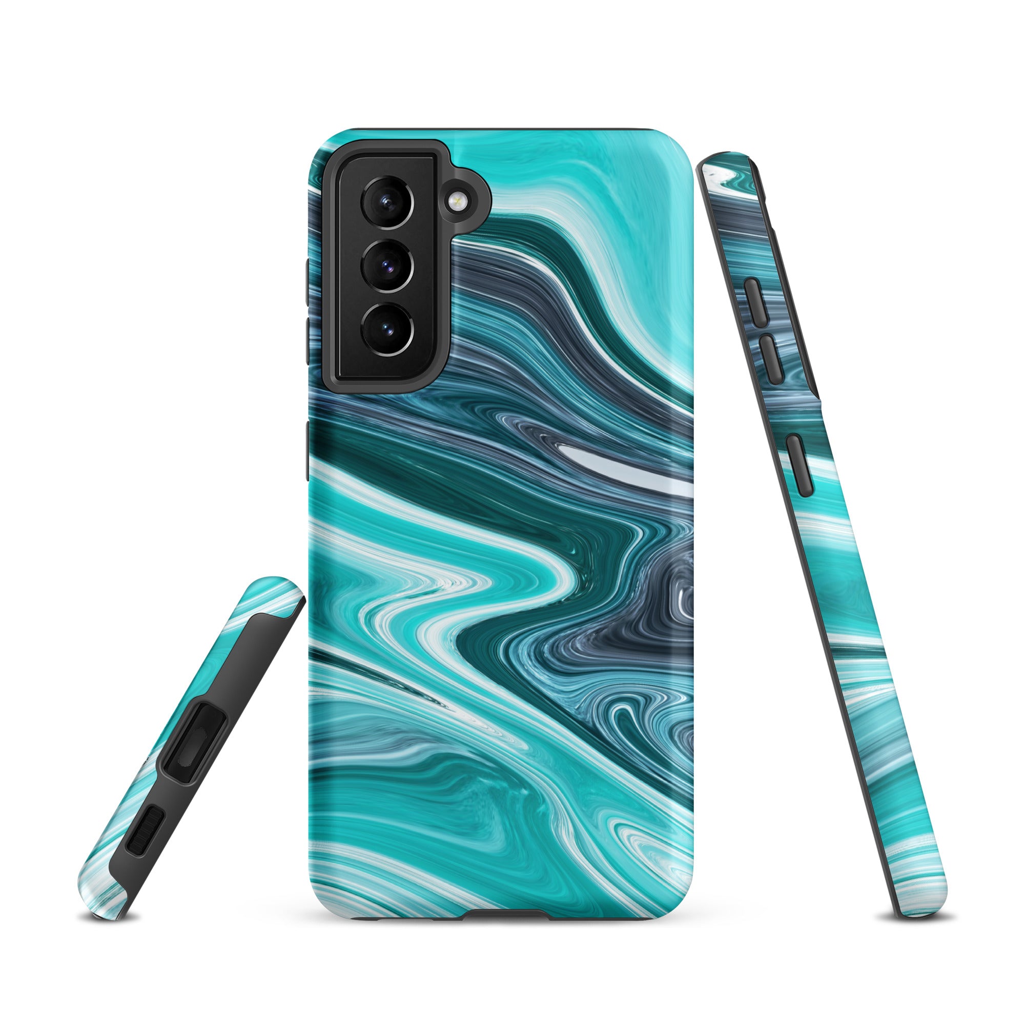 Tough case for Samsung®- Marble Cyan