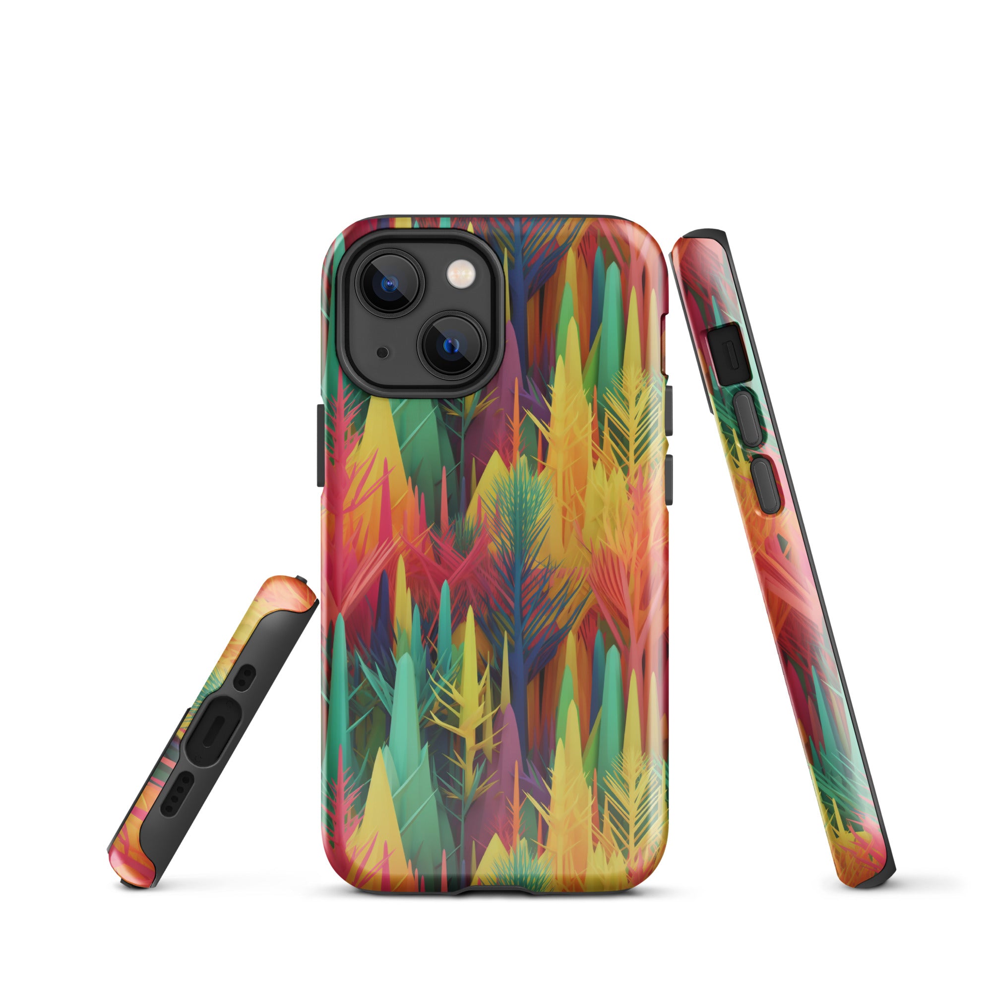 Tough Case for iPhone®- Rainbow Forest Pattern I