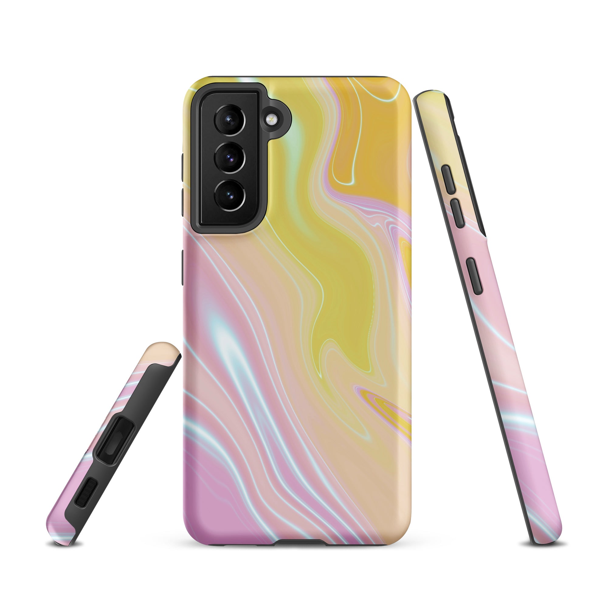 Tough case for Samsung®- Marble Yellow and Pink