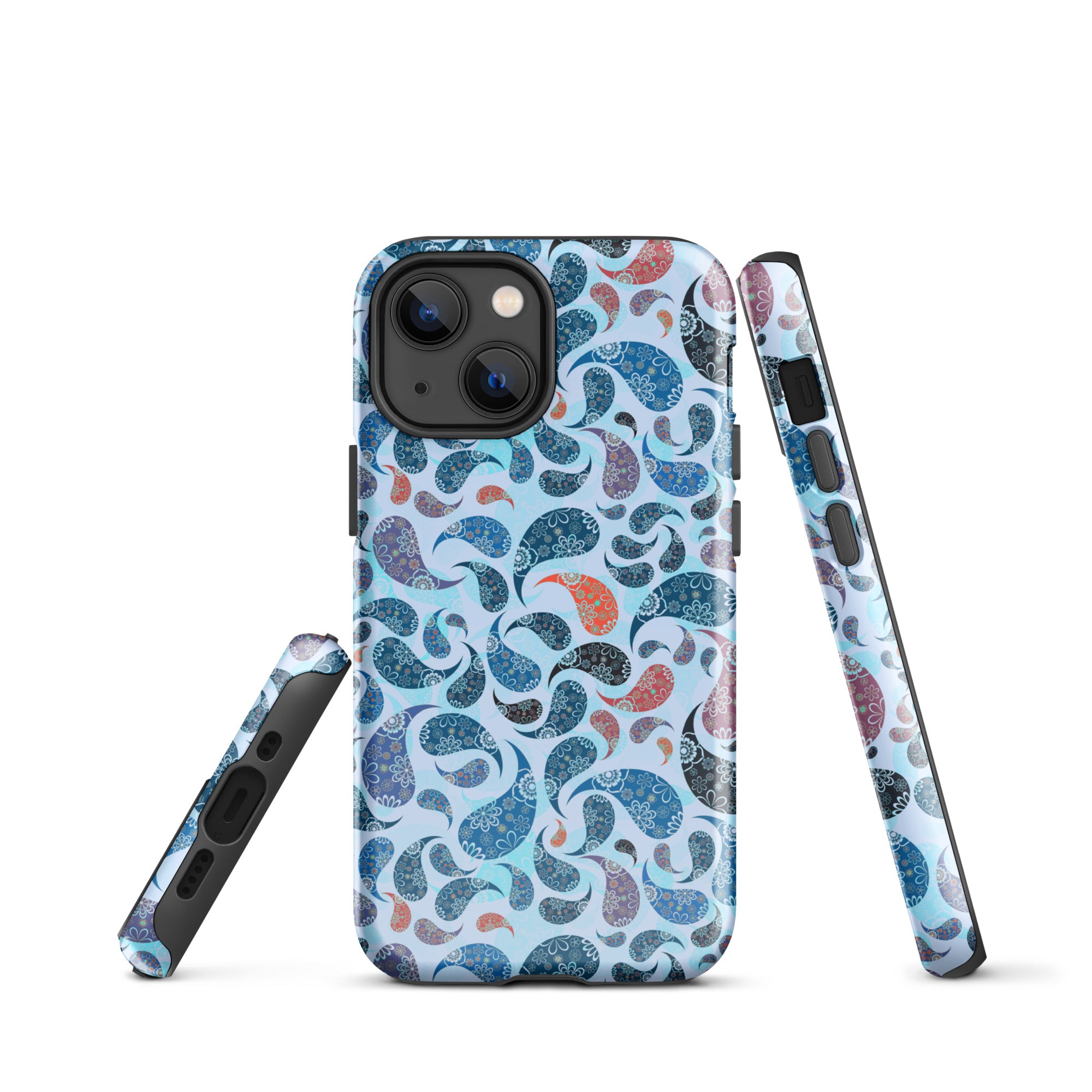 Tough Case for iPhone®- Paisley Blue