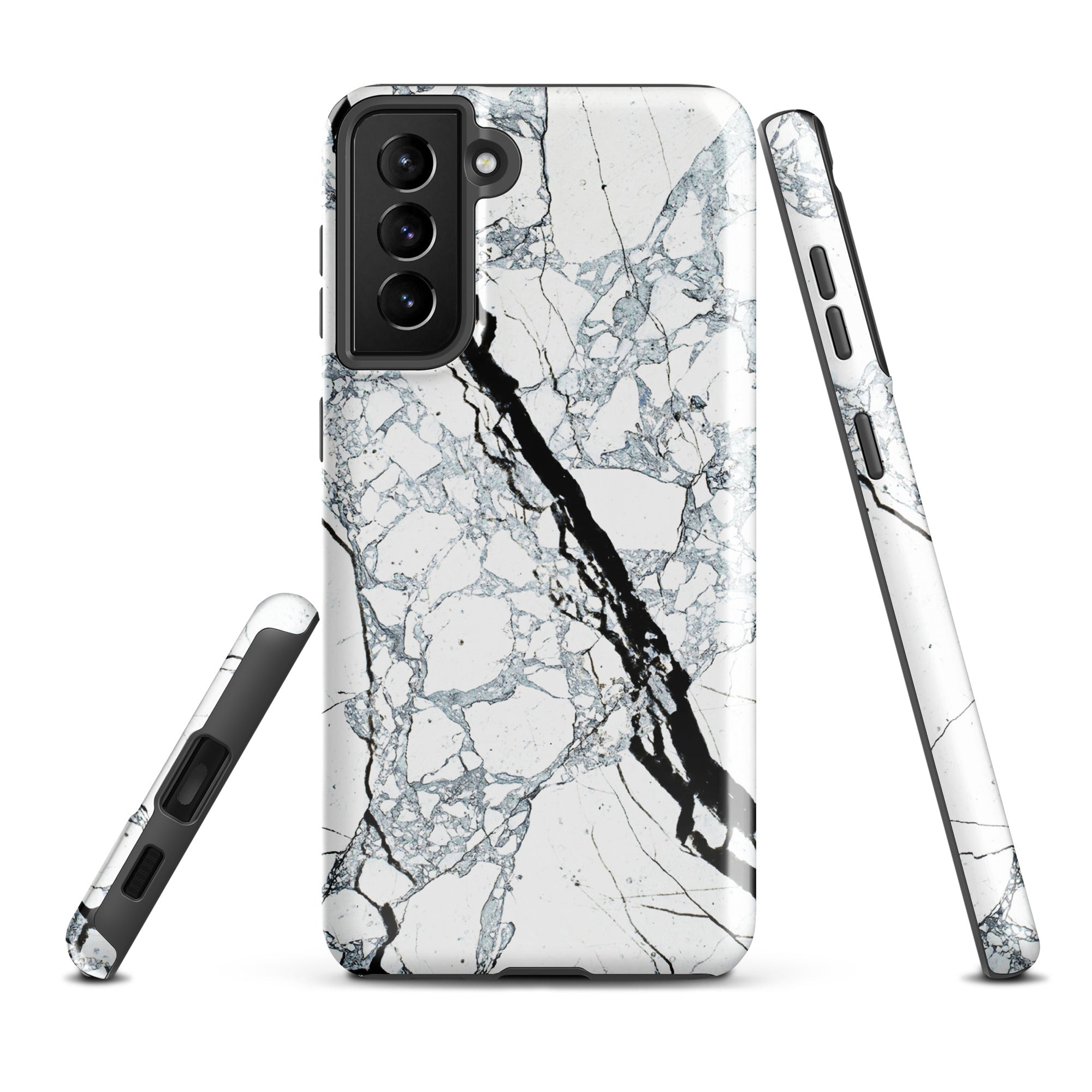 Tough case for Samsung®- Marble Black and White