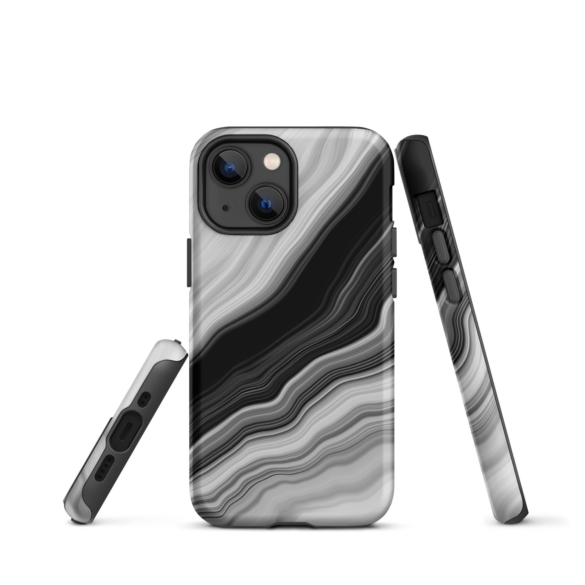 Tough Case for iPhone®- Liquid Marble Black