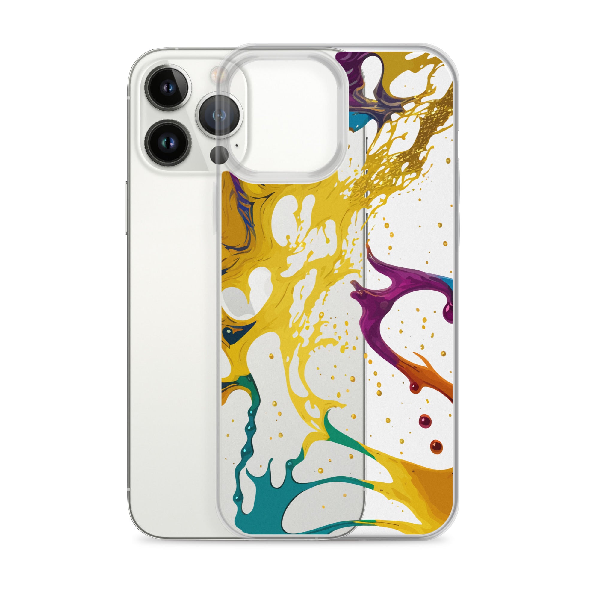 Clear Case for iPhone®-Alchohol Ink Design III