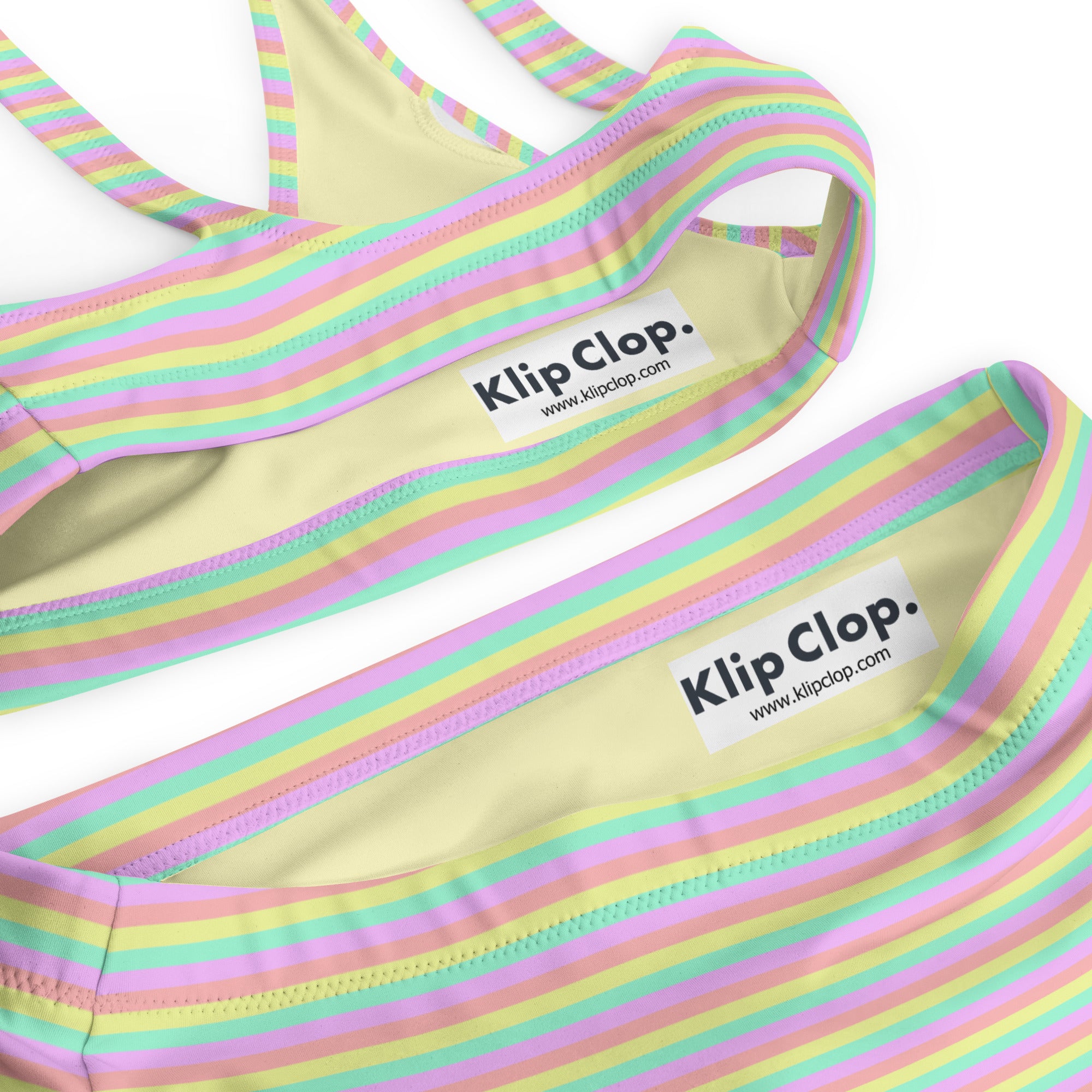 Recycled High-Waisted Colorful Striped Bikini XII