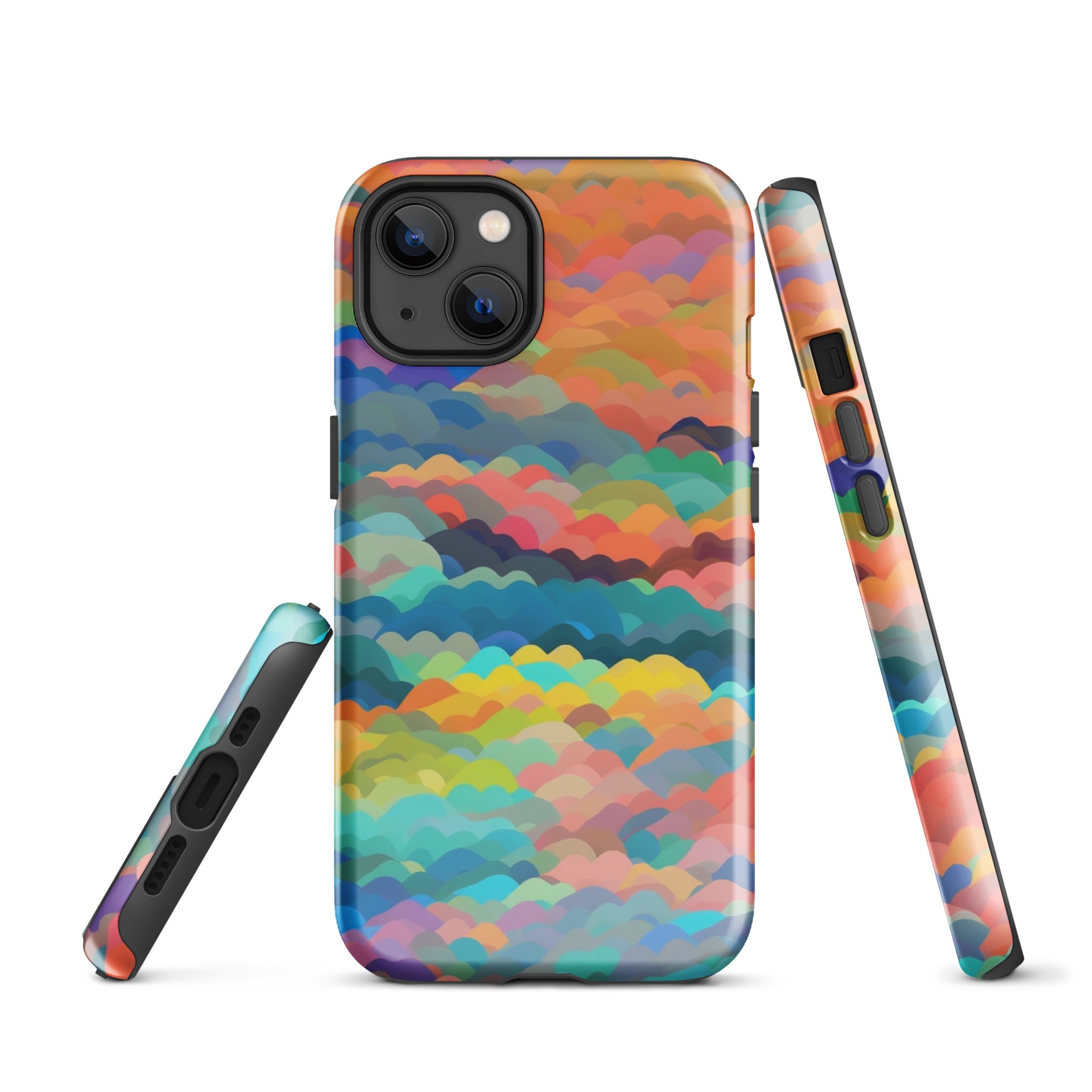 Tough Case for iPhone®- Rainbow Cloud Pattern I
