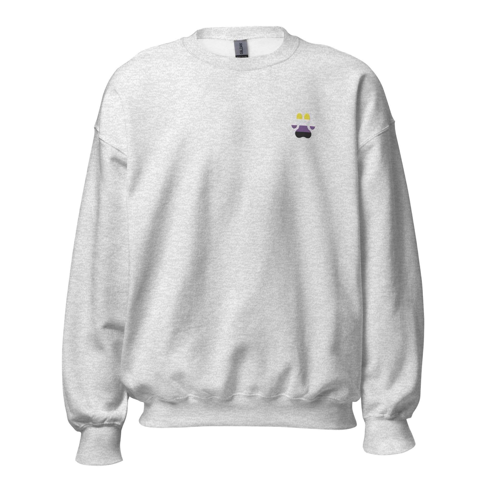 Dog Paw Embroidered Unisex Sweatshirt-Nonbinary