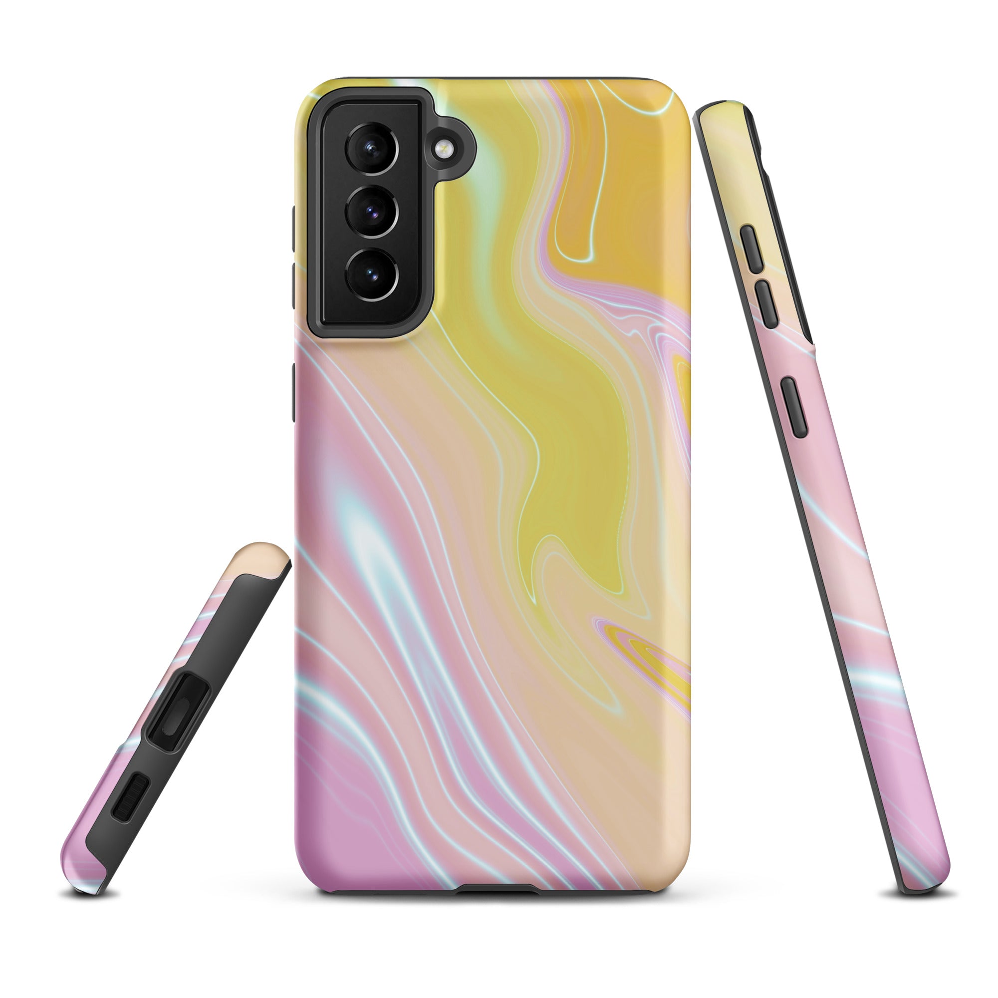 Tough case for Samsung®- Marble Yellow and Pink