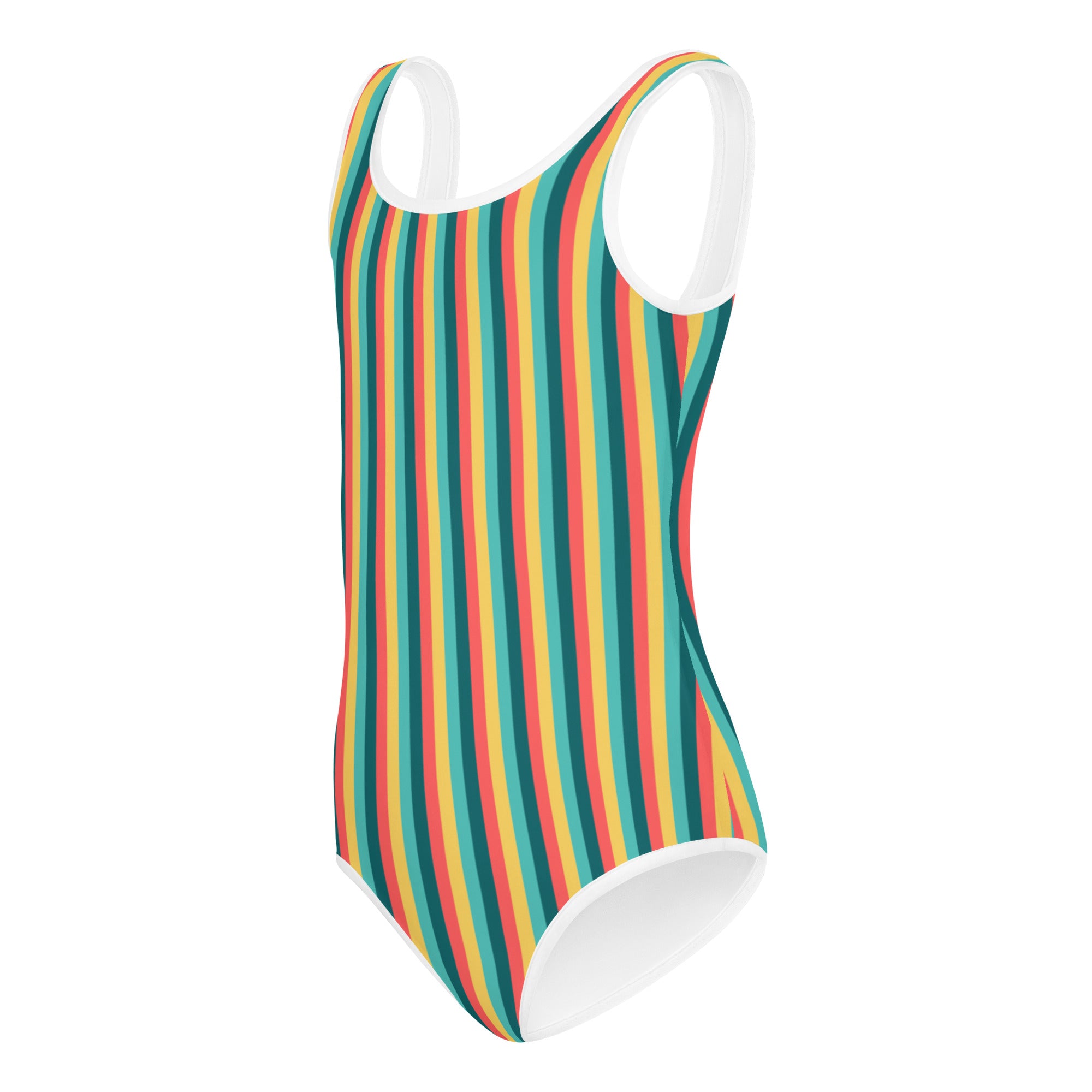 Colorful Striped Kids Swimsuit X