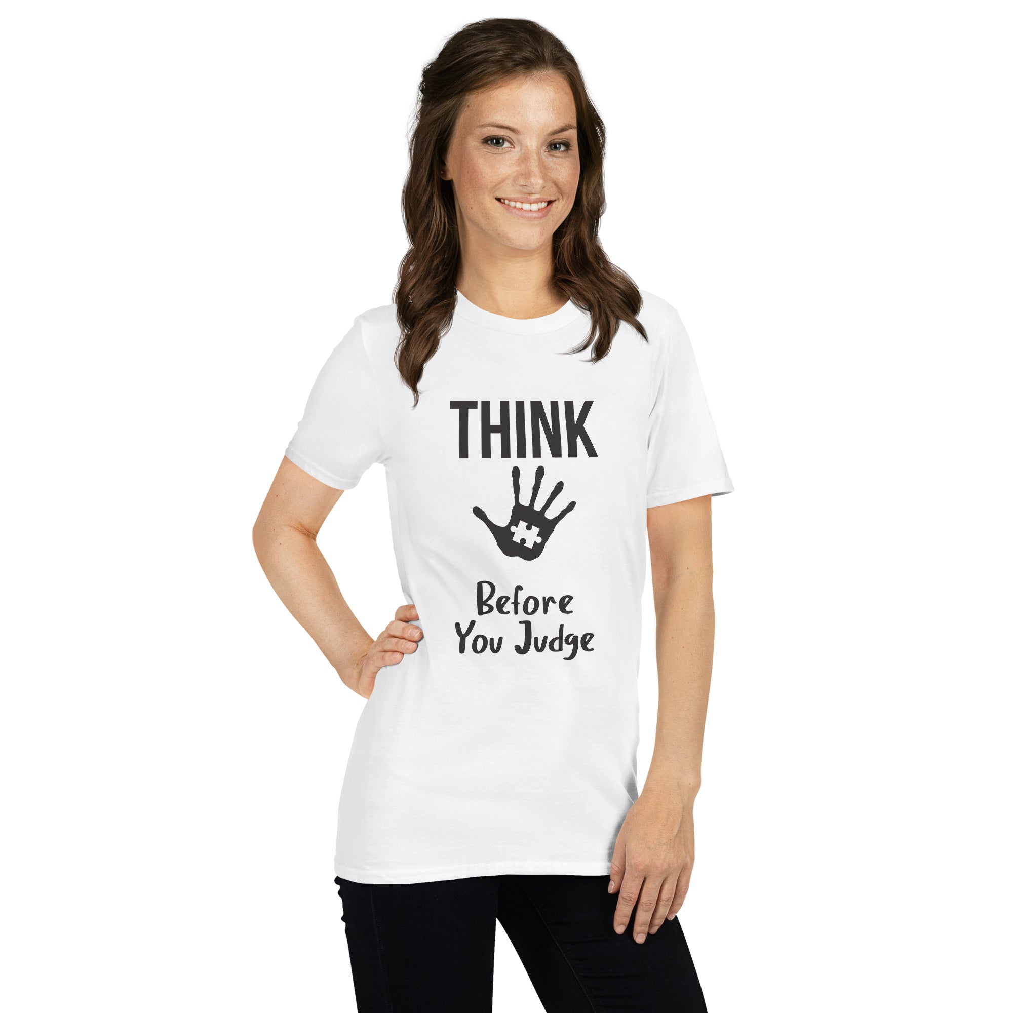 Short-Sleeve Unisex T-Shirt- Think before you judge