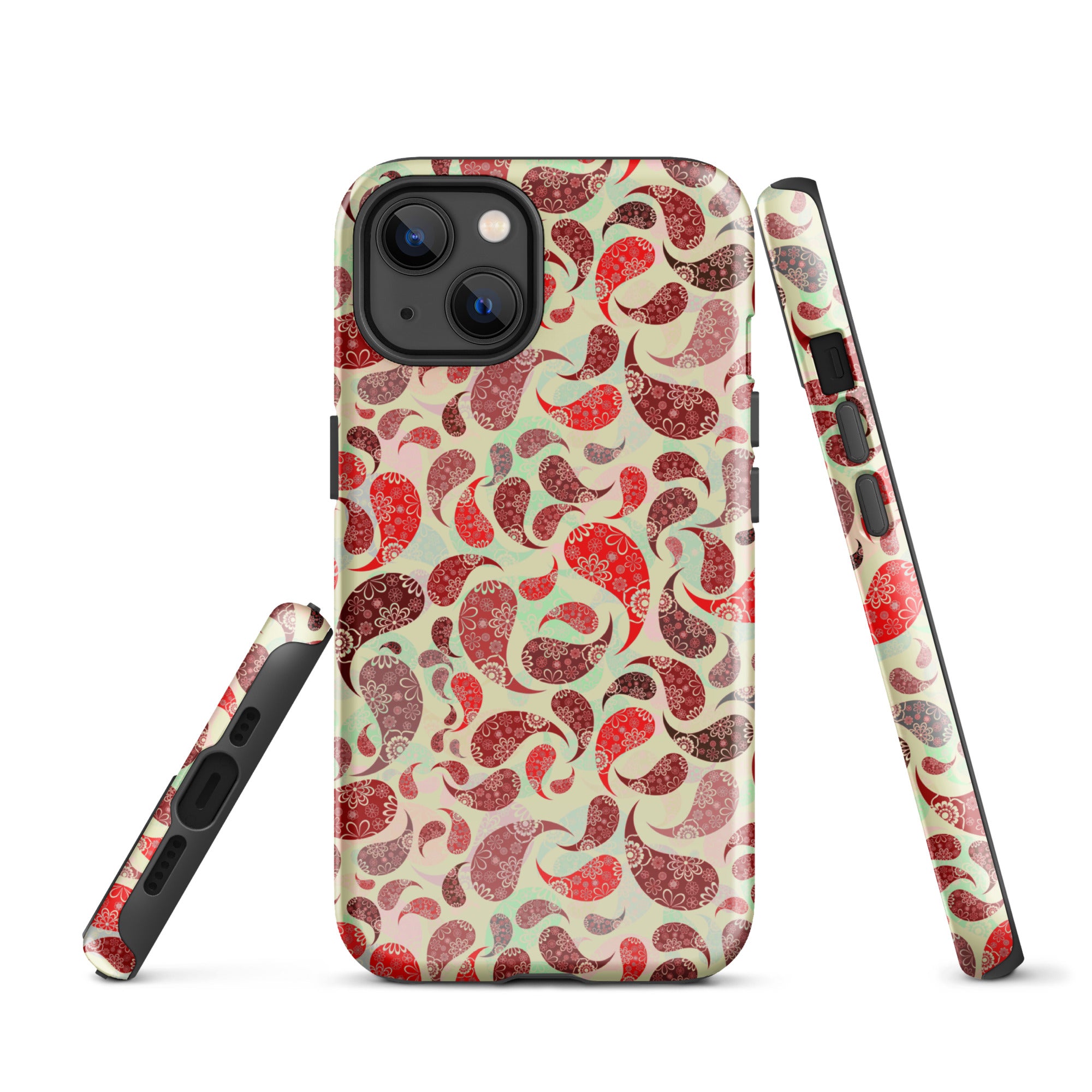 Tough Case for iPhone®- Paisley Red