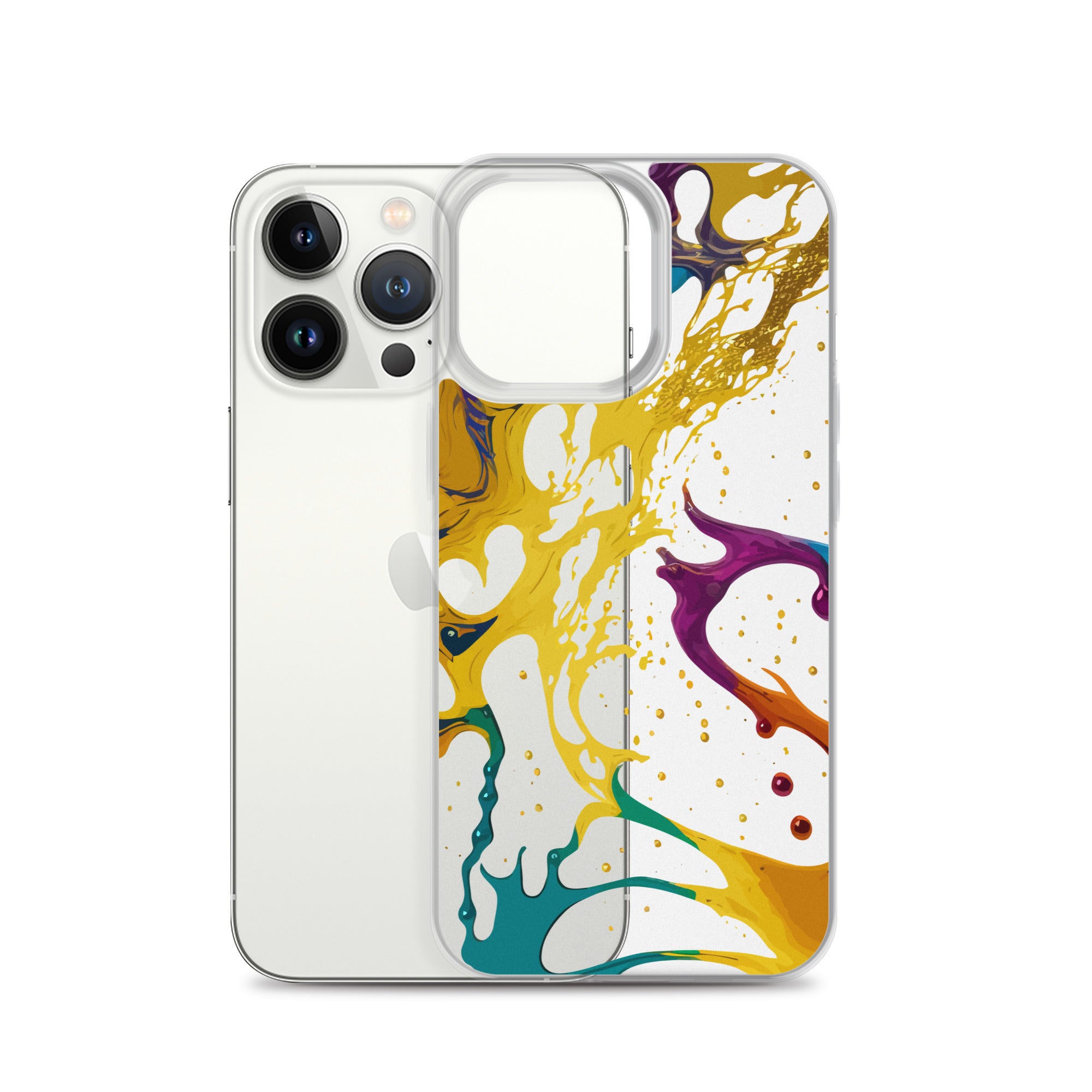 Clear Case for iPhone®-Alchohol Ink Design III