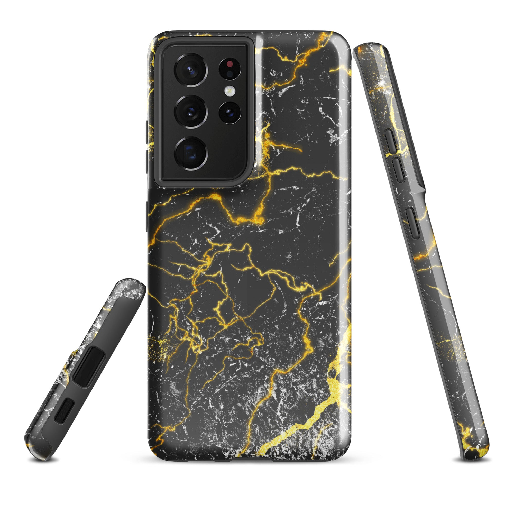 Tough case for Samsung®- Marble Black and Gold