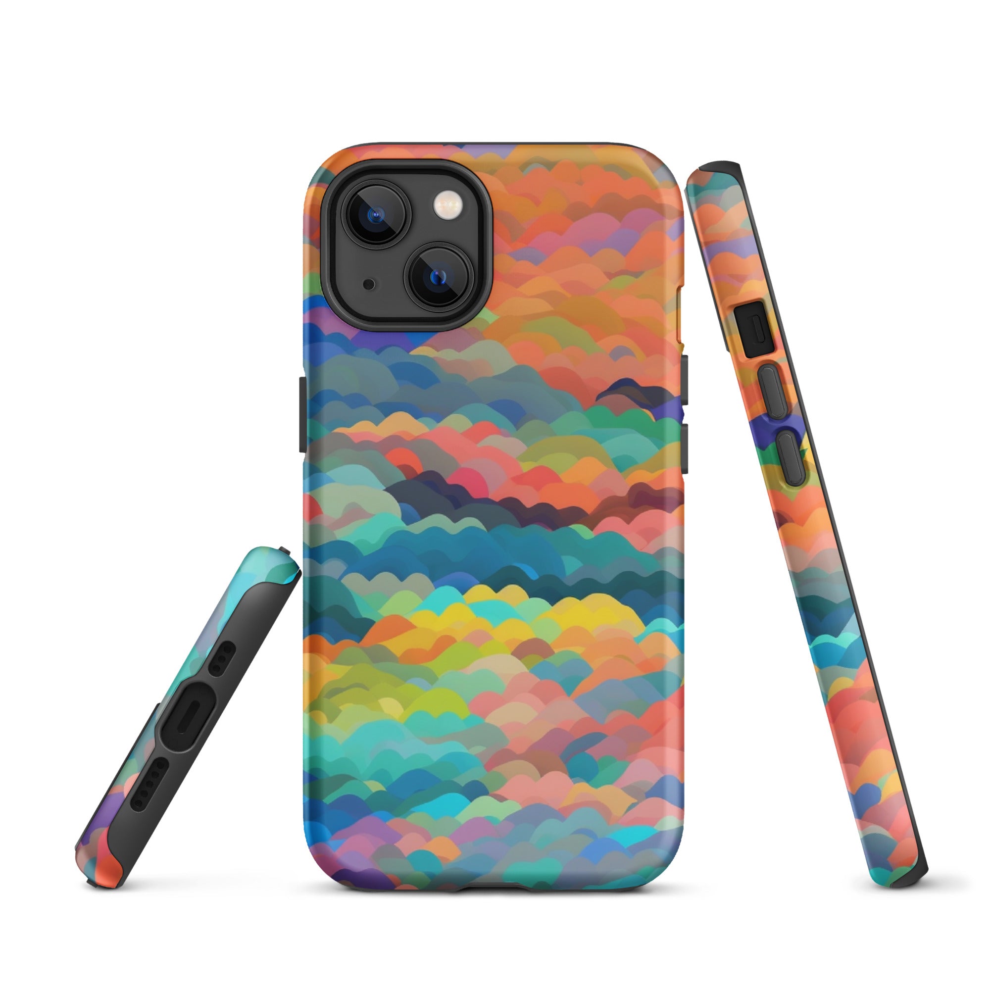Tough Case for iPhone®- Rainbow Cloud Pattern I