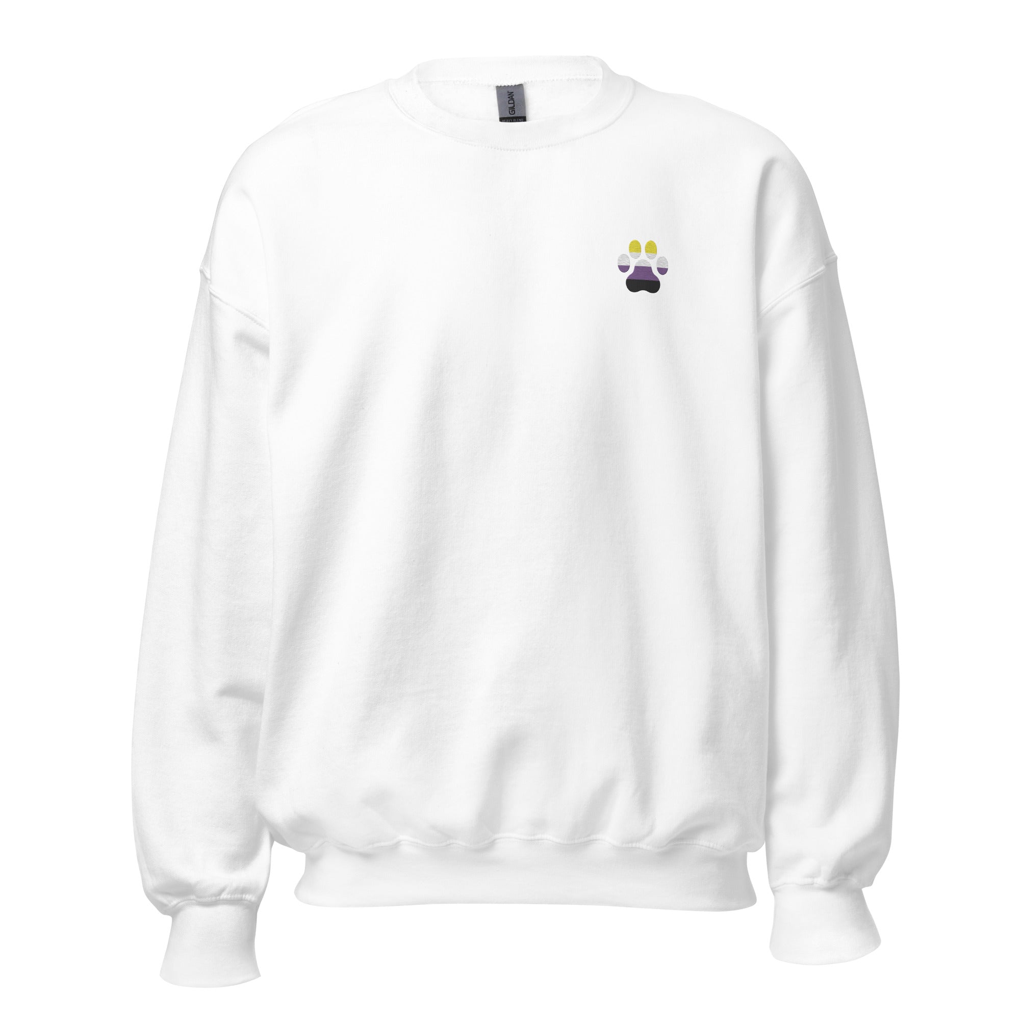 Dog Paw Embroidered Unisex Sweatshirt-Nonbinary